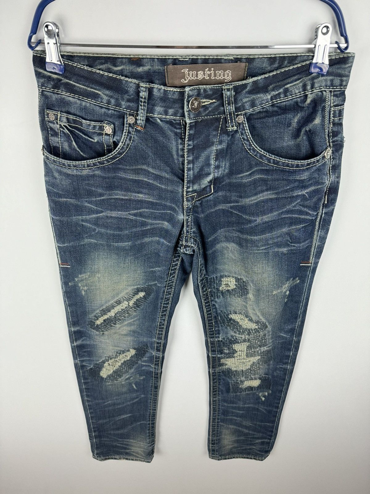 Affliction Vintage Y2K Opium Faded Electric Style Justing Denim Jeans Size US 30 / EU 46 - 3 Thumbnail