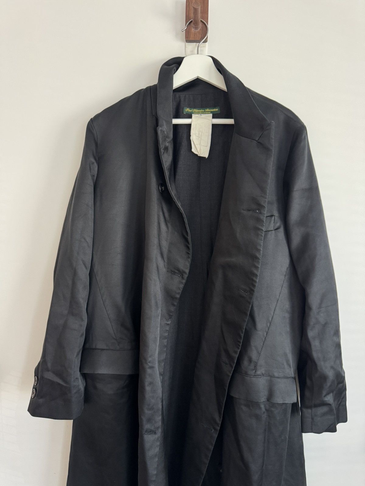 Paul Harnden Shoemakers Black Silk Double Breasted Coat Size US L / EU 52-54 / 3 - 5 Thumbnail