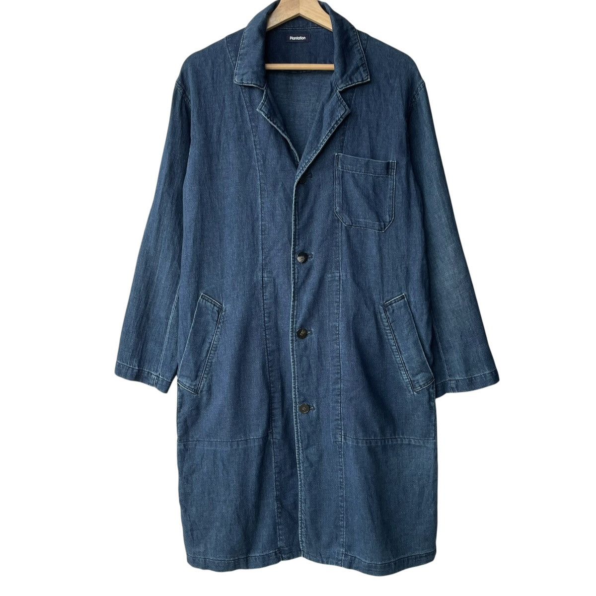 Issey Miyake Plantation Issey Miyake Design IS Vintage Denim Overcoat Size M / US 6-8 / IT 42-44 - 1 Thumbnail