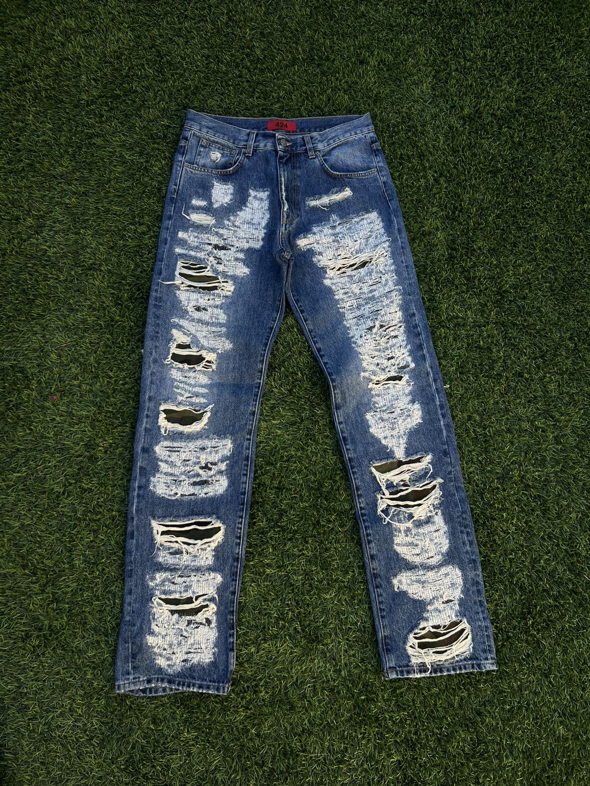 424 Big daddy ripped denim Size US 31 - 1 Thumbnail
