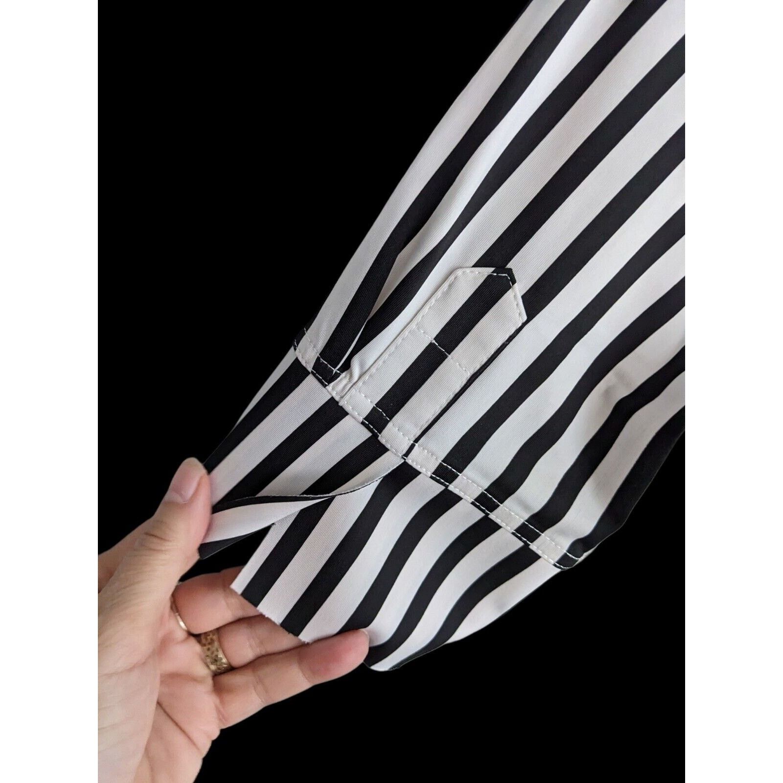 Hilditch & Key Belyn Striped Short Sleeve Stretchy Sport Shirt XS Size XS / US 0-2 / IT 36-38 - 7 Thumbnail