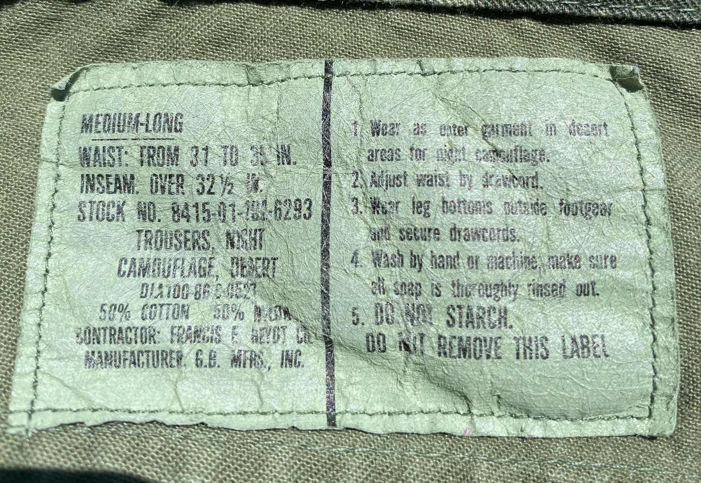 Vintage 1983 Night Desert Camo Camouflage Grid Utility Pants Large Size US 37 - 6 Thumbnail