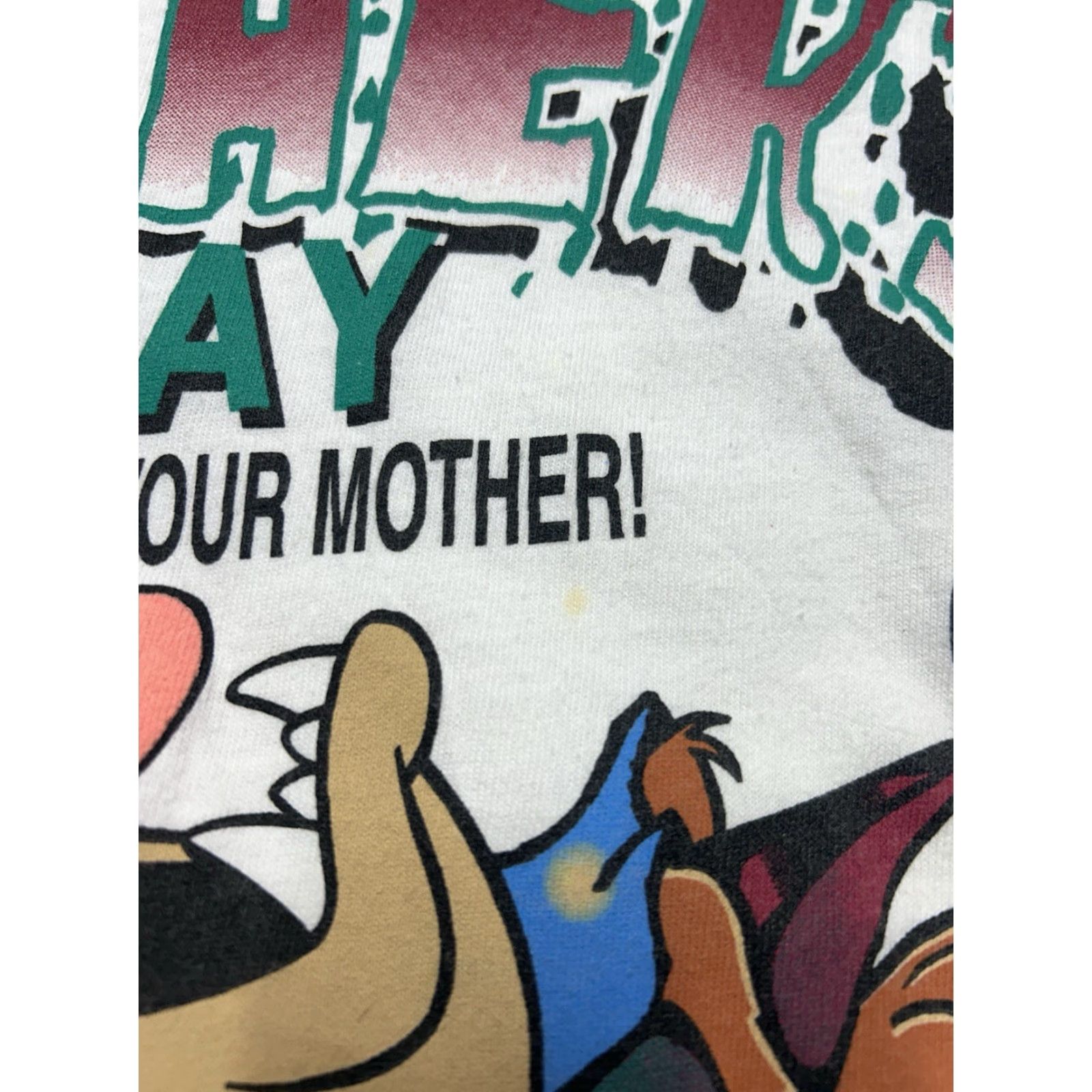 Vintage VINTAGE 90s Looney Tunes Taz T-Shirt Mens Large White Funny Graphic Cartoon Father’s Day Shirt Size US L / EU 52-54 / 3 - 3 Thumbnail