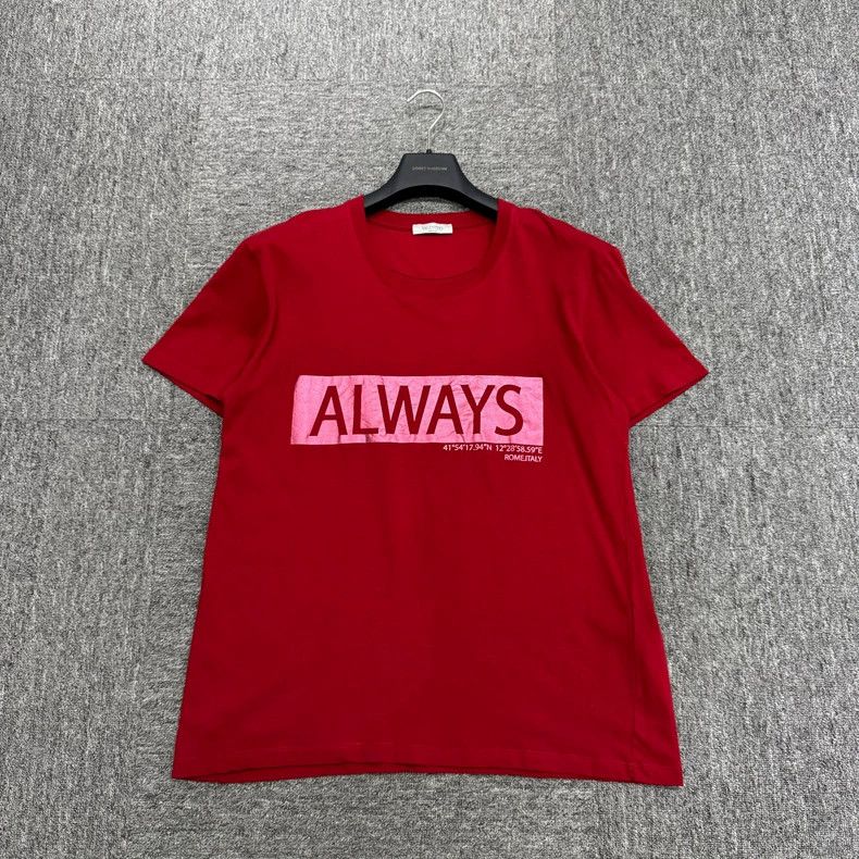 Valentino Valentino Red Letter Print Short Sleeve Tee Size US L / EU 52-54 / 3 - 1 Thumbnail