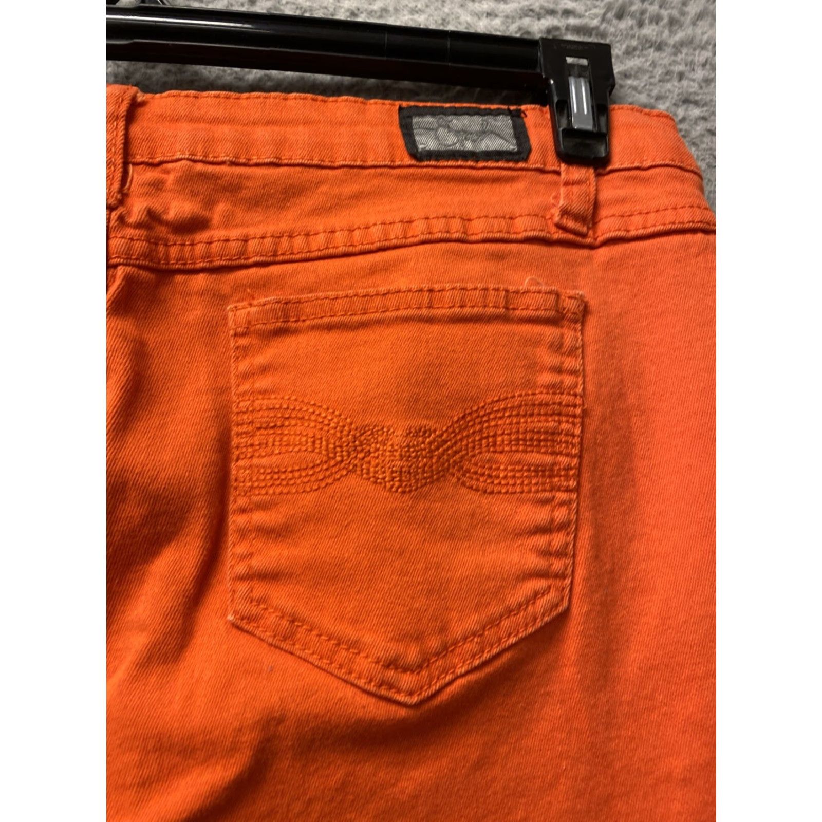 Vintage EARL Jeans Women's Size 12 Bright Orange Denim /0340 Slim Straight With Rhinestones Womens Size 24" / US 00 / IT 34 - 7 Thumbnail