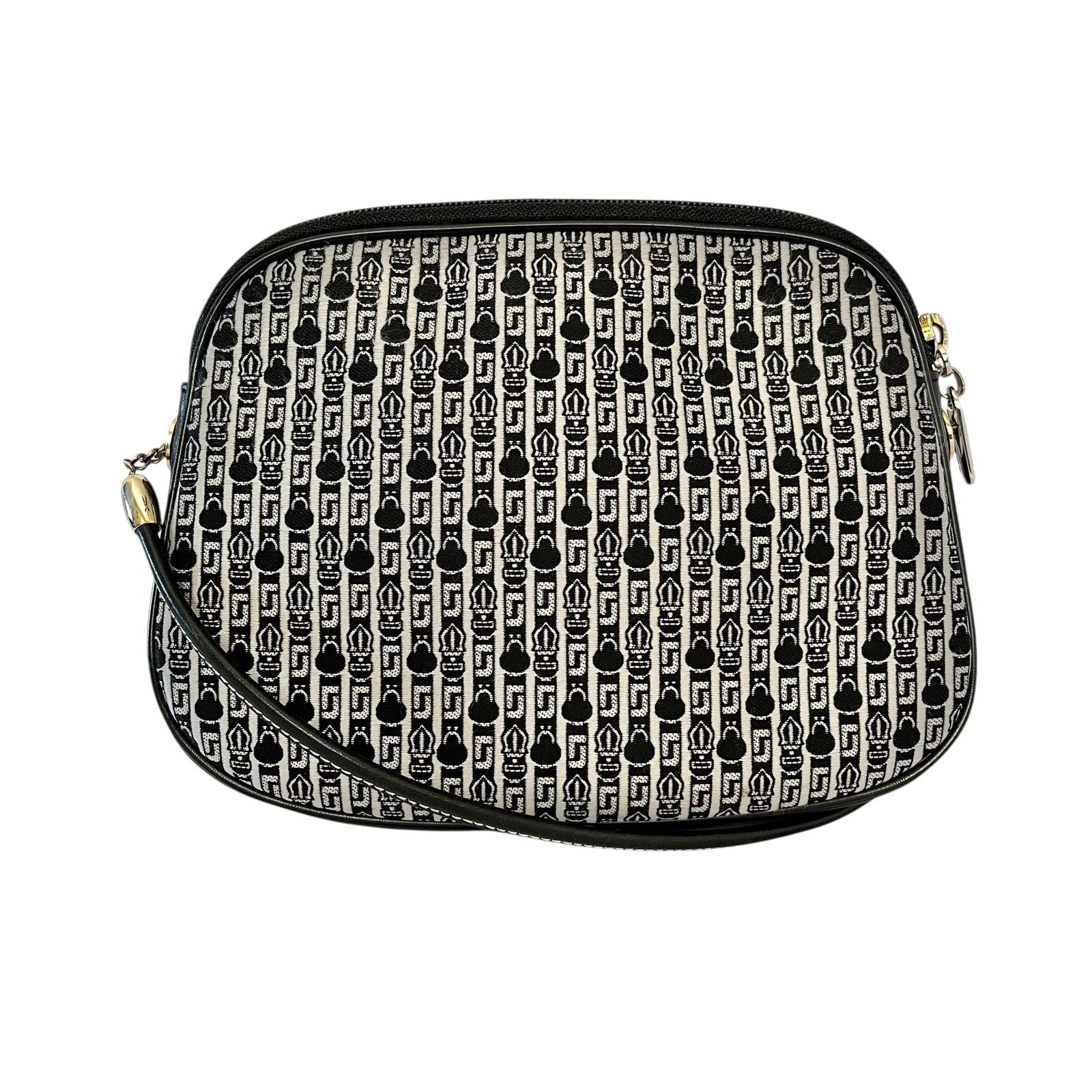 Judith Leiber × Vintage Judith Leiber Vintage Jacquard Logo Leather Trim Evening Bag Size ONE SIZE - 3 Thumbnail