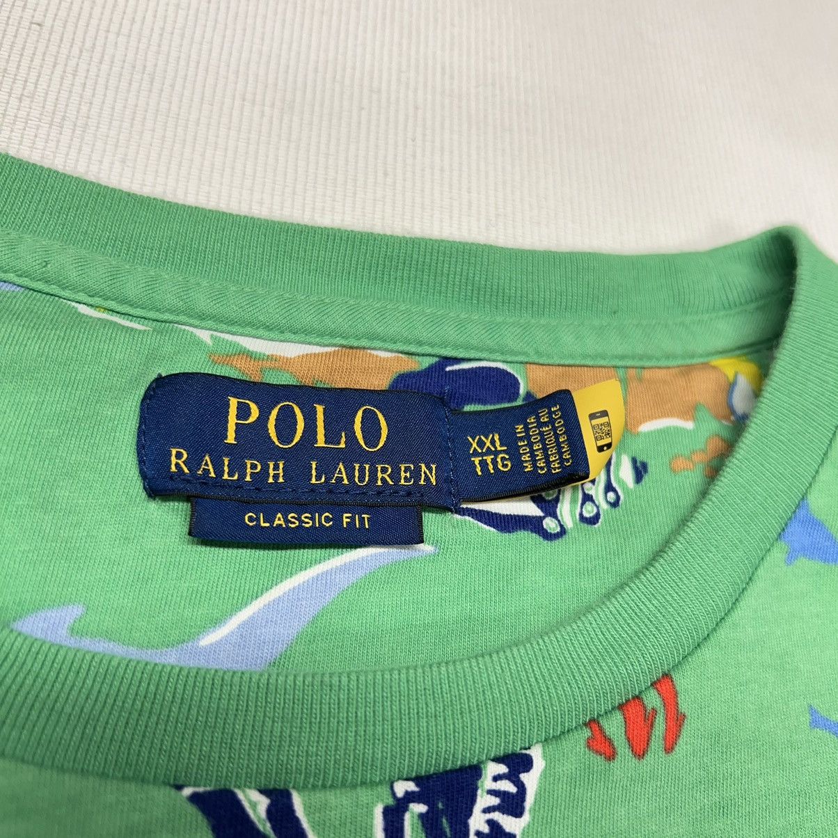 Polo Ralph Lauren Polo Ralph Lauren Tee Shirt Green Underwater Bear Fish Size US XXL / EU 58 / 5 - 5 Thumbnail