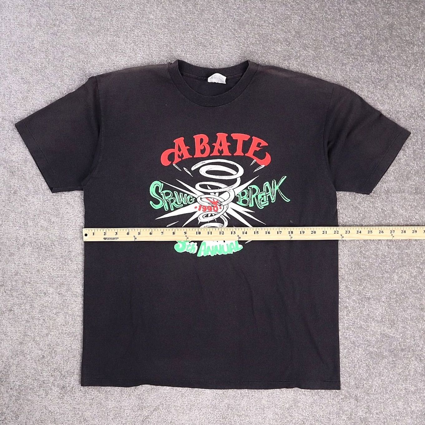 Vintage VINTAGE 90s Abate Spring Break XL Black Short Sleeve T-Shirt Mens Size US XL / EU 56 / 4 - 4 Thumbnail