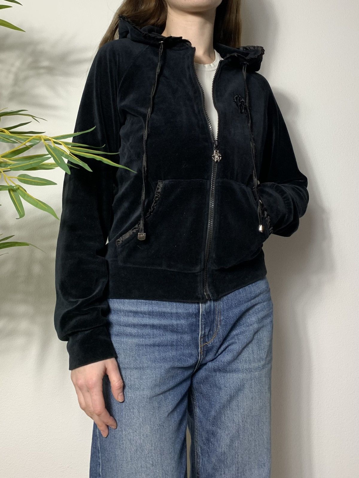 Just Cavalli VINTAGE VELOUR ROBERTO CAVALLI GYM Y2K ZIP UP HOODIE Size L / US 10 / IT 46 - 5 Thumbnail