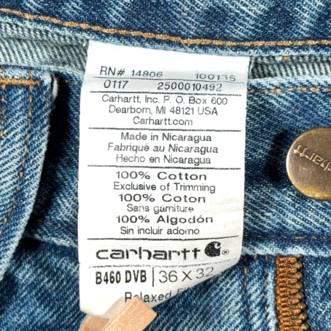 Carhartt Carhartt Jeans Mens 36x32 Blue Denim Light Wash Relaxed Fit Denim Workwear B460 Size US 36 / EU 52 - 5 Thumbnail