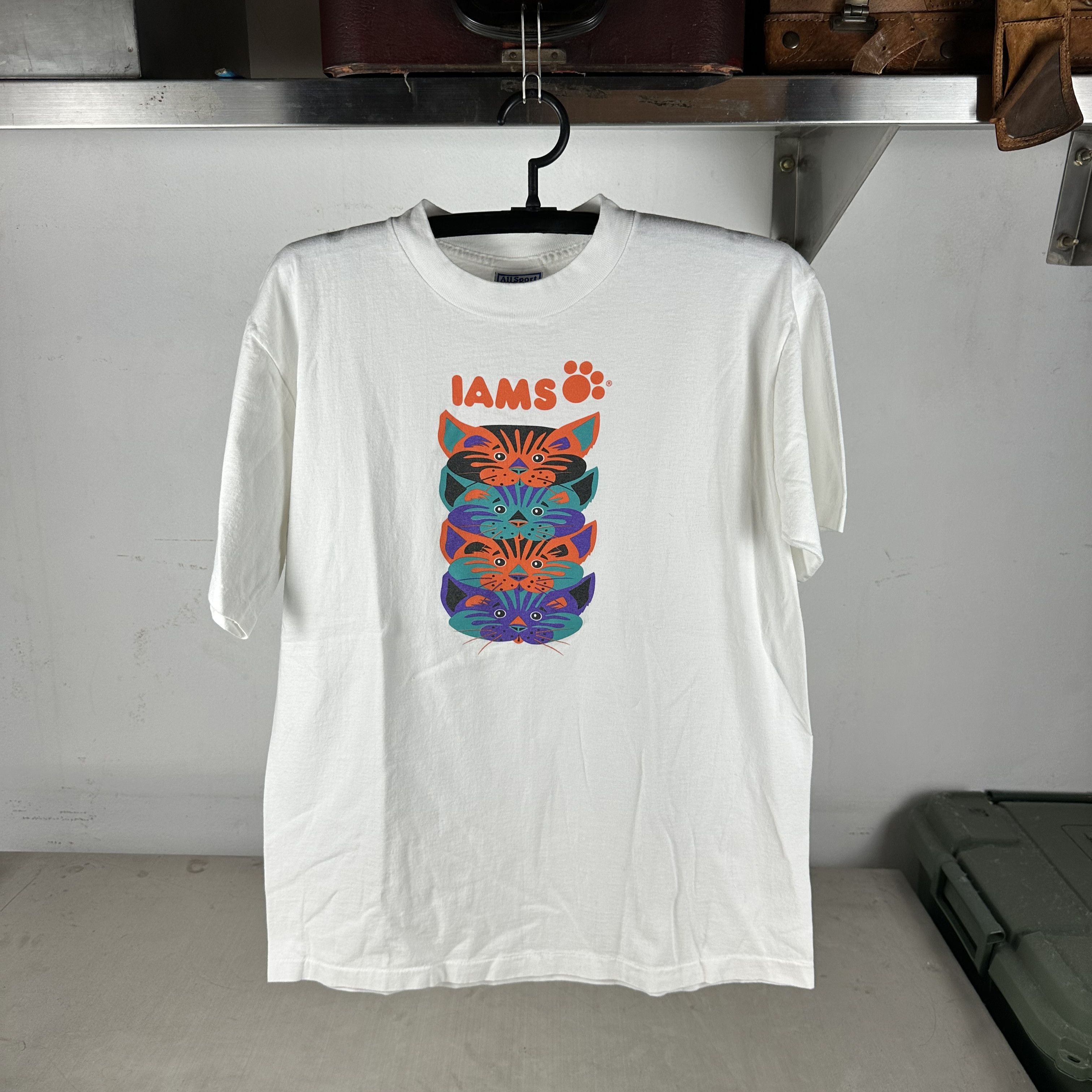 Vintage 90s Iams Cat Food Artwork Promo Single Stitch T-Shirt Size US L / EU 52-54 / 3 - 1 Thumbnail