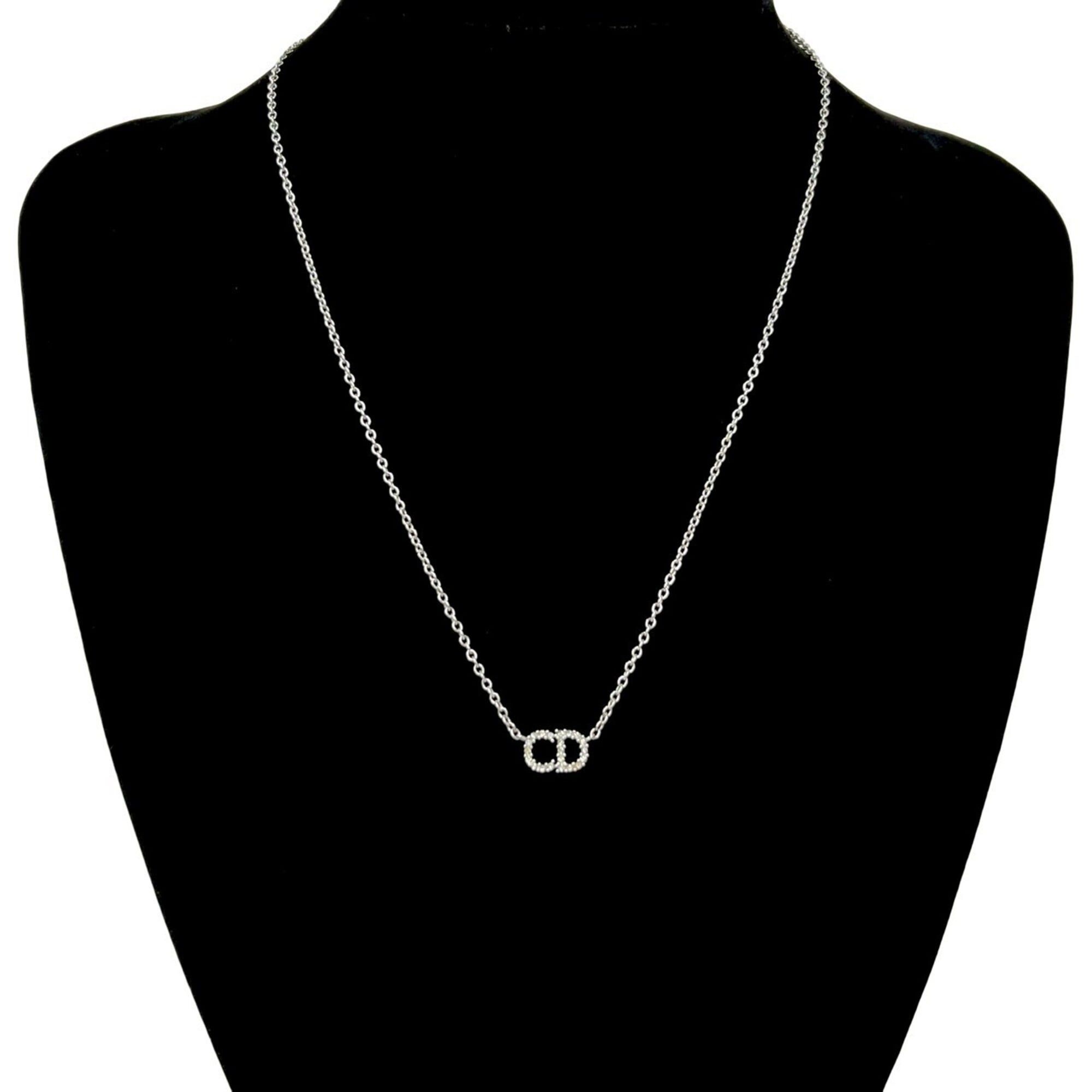 Dior Christian Dior Dior Claire D Lune Plated Necklace Pendant Accessory Silver 47254 Size ONE SIZE - 1 Thumbnail
