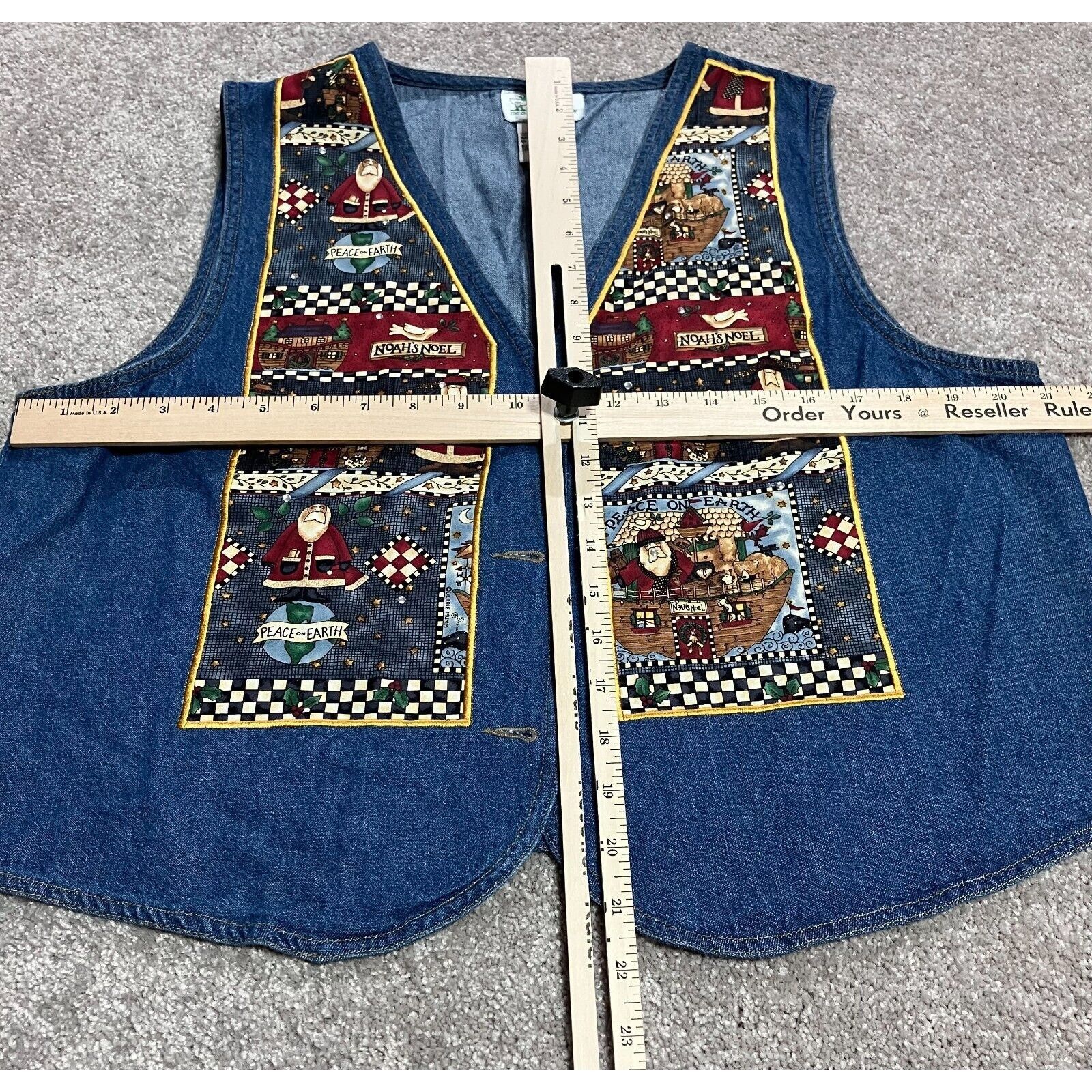 Other Vintage Quacker Factory Denim Christmas Vest L Noahs Ark Size L / US 10 / IT 46 - 5 Thumbnail