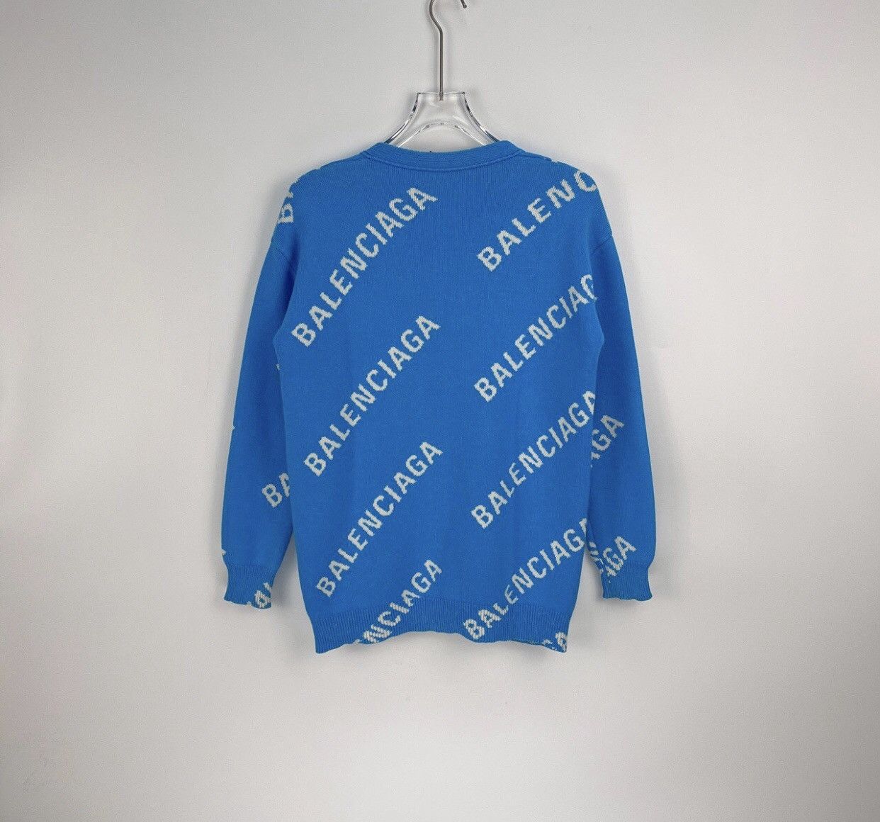 Balenciaga Balenciaga sky blue full classic logo knitted cardigan shirt Size US XS / EU 42 / 0 - 4 Thumbnail