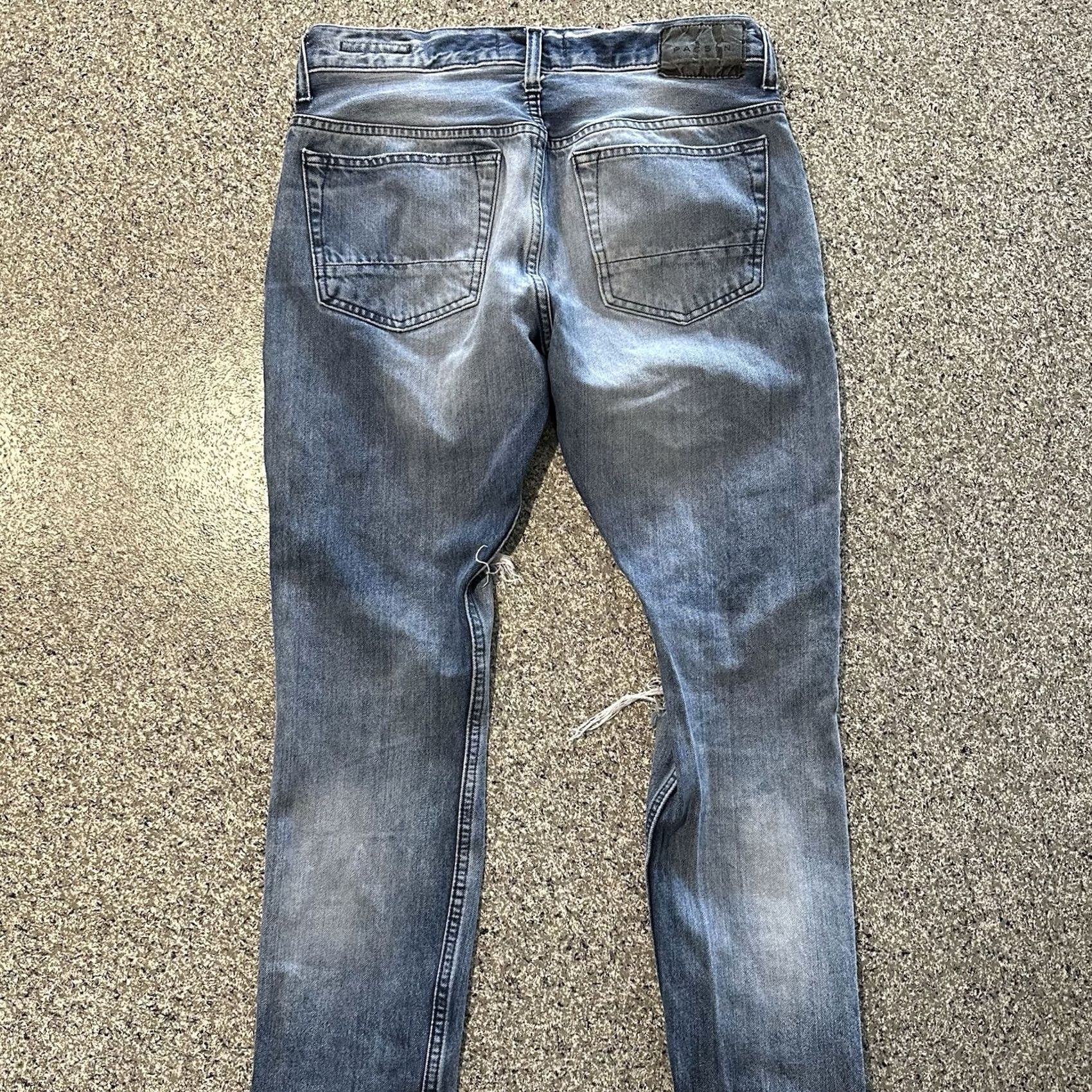 Pacsun Pacsun Stacked Skinny Jeans Side Stripe Stretch Men's 31 x 32 Distressed Denim Blue 98% Cotton 2% Spandex Slim Stretch Jeans Mens XS? Size US 31 - 5 Thumbnail