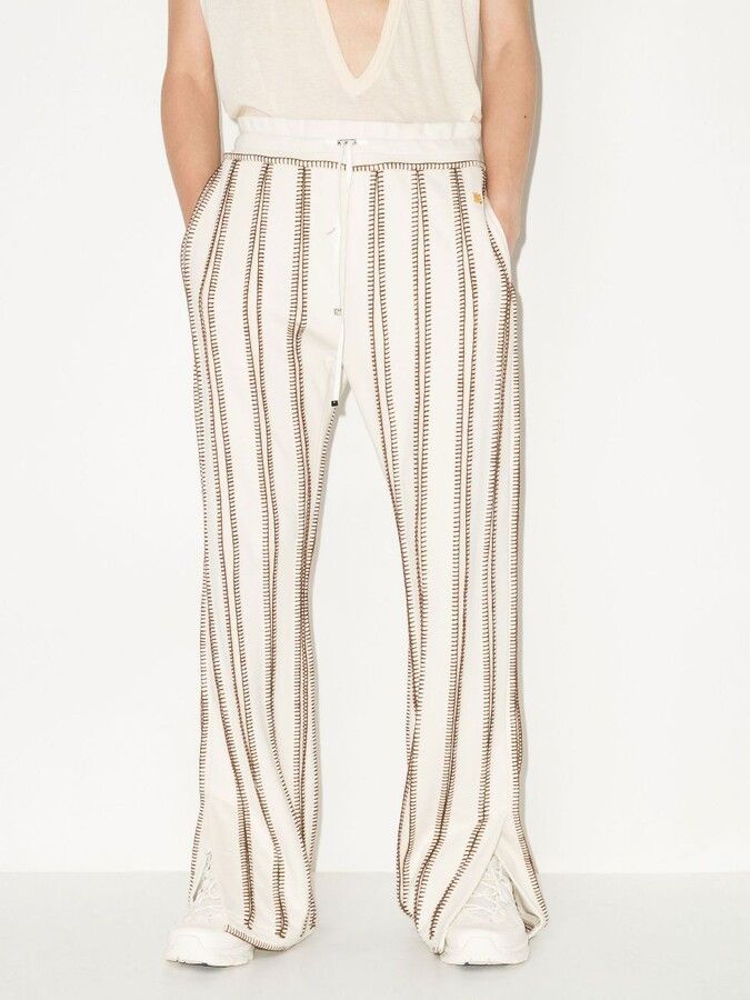 Amiri o1gr1nt0824 Stitch Track Flare in Alabaster Size US 32 / EU 48 - 2 Thumbnail