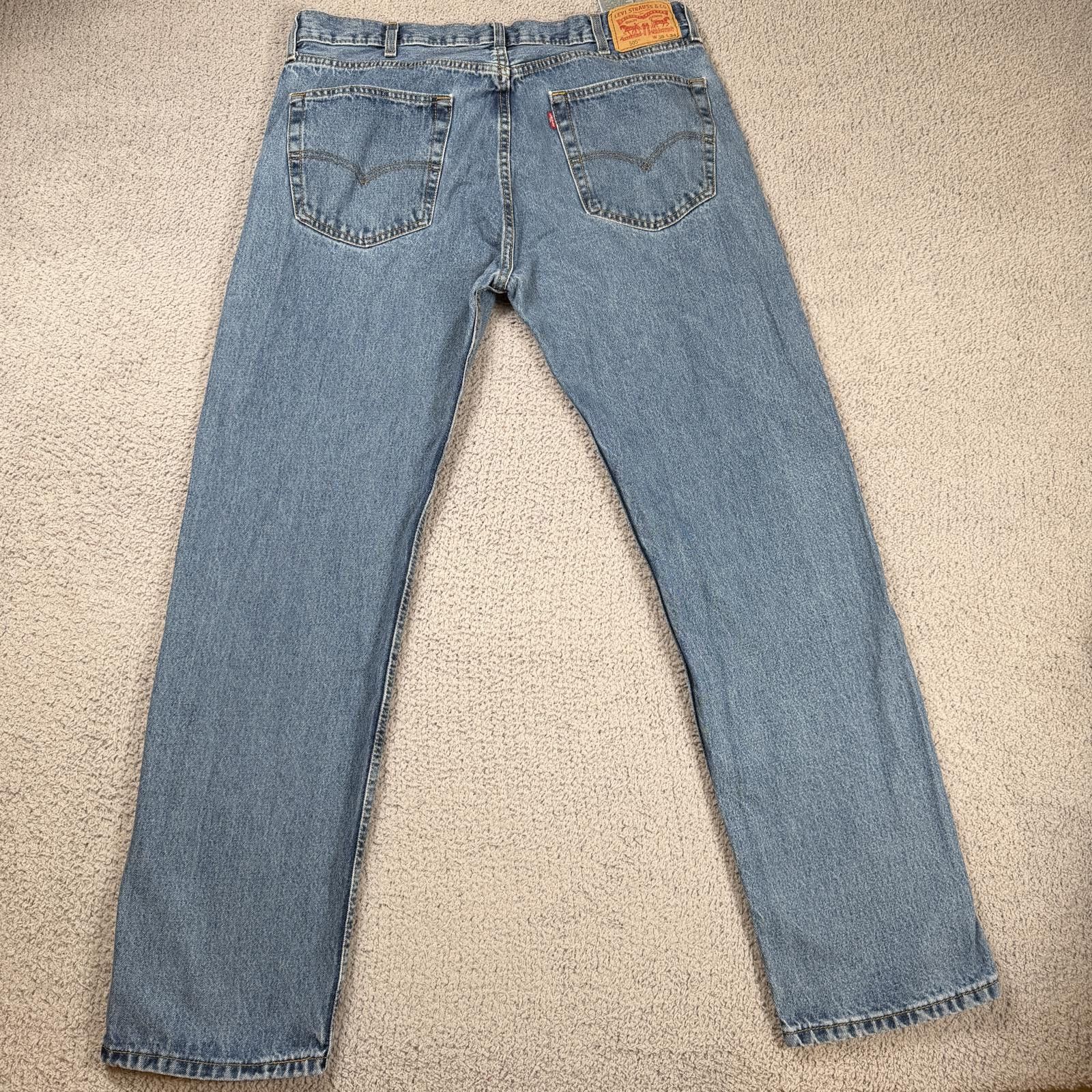 Levi's Levis 505 Jeans Mens 38x34 Blue Straight Leg Medium Wash Size US 38 / EU 54 - 2 Thumbnail