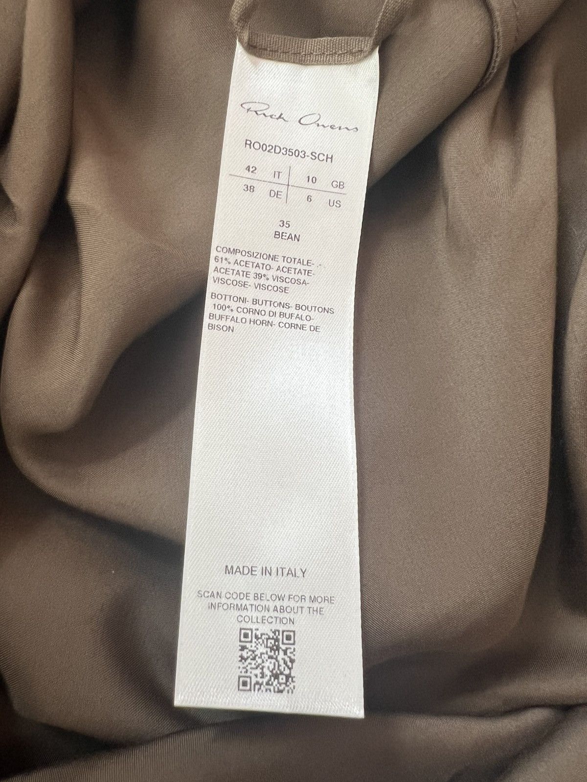 Rick Owens RICK OWENS FW24 PORTERVILLE EDFU DRESS BEAN WASHED CHARMEUSE Size M / US 6-8 / IT 42-44 - 14 Thumbnail