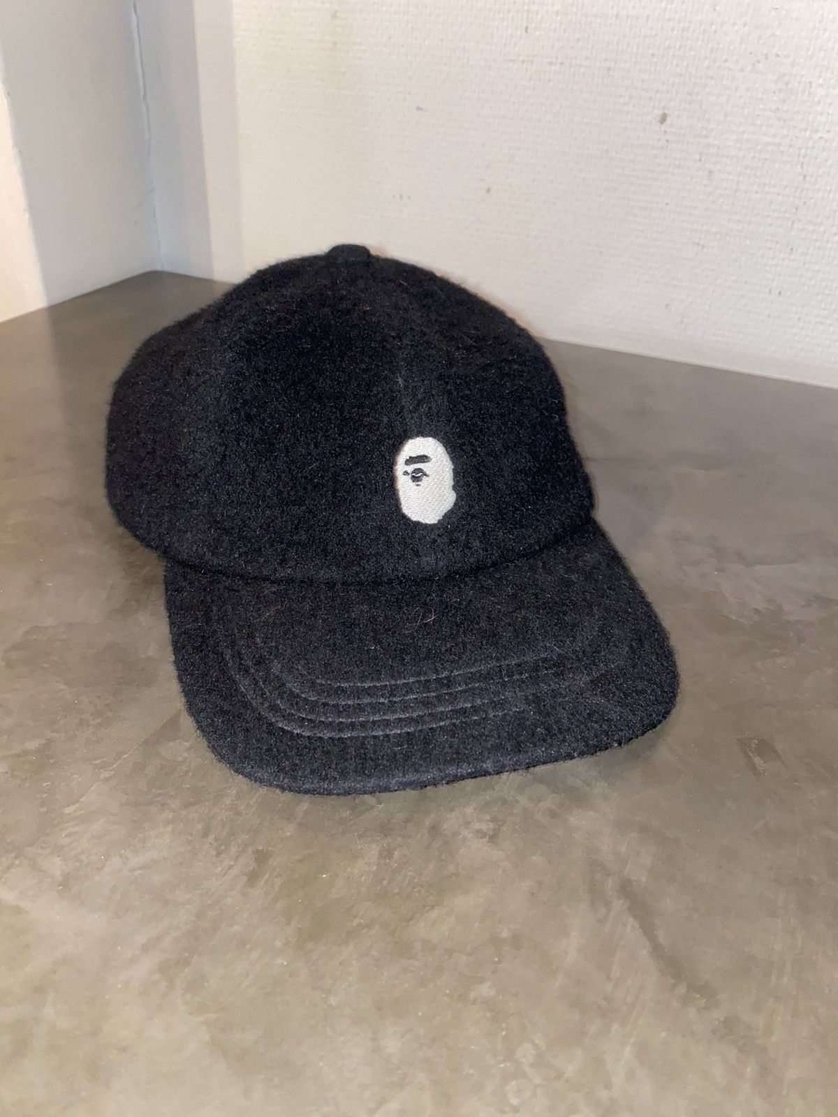 image of Bape Ape Head Boa Panel Cap in Black, Men's