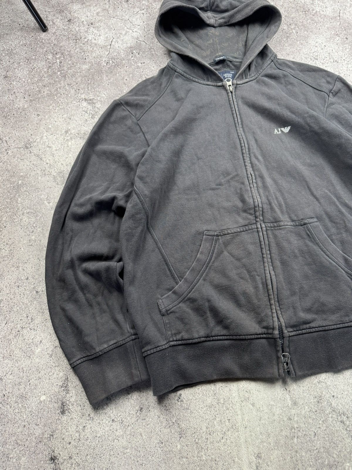 Armani Vintage Armani Jeans Y2K Faded Zip Hoodie Avant Garde Japan Size US L / EU 52-54 / 3 - 2 Thumbnail