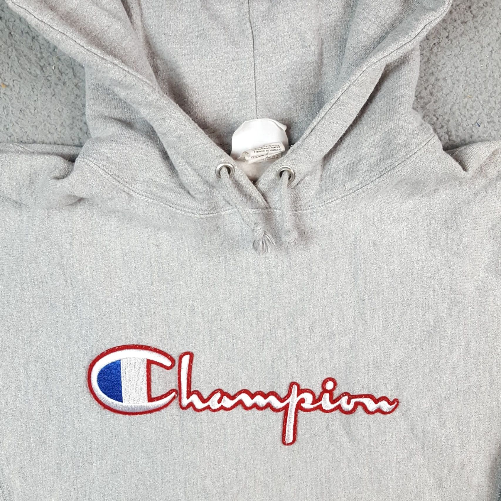Champion Champion Hooded Sweatshirt Size S Hoodie Spell Out Logo Reverse Weave Gray 90s Grunge Skate Athletic Men Size US S / EU 44-46 / 1 - 3 Thumbnail