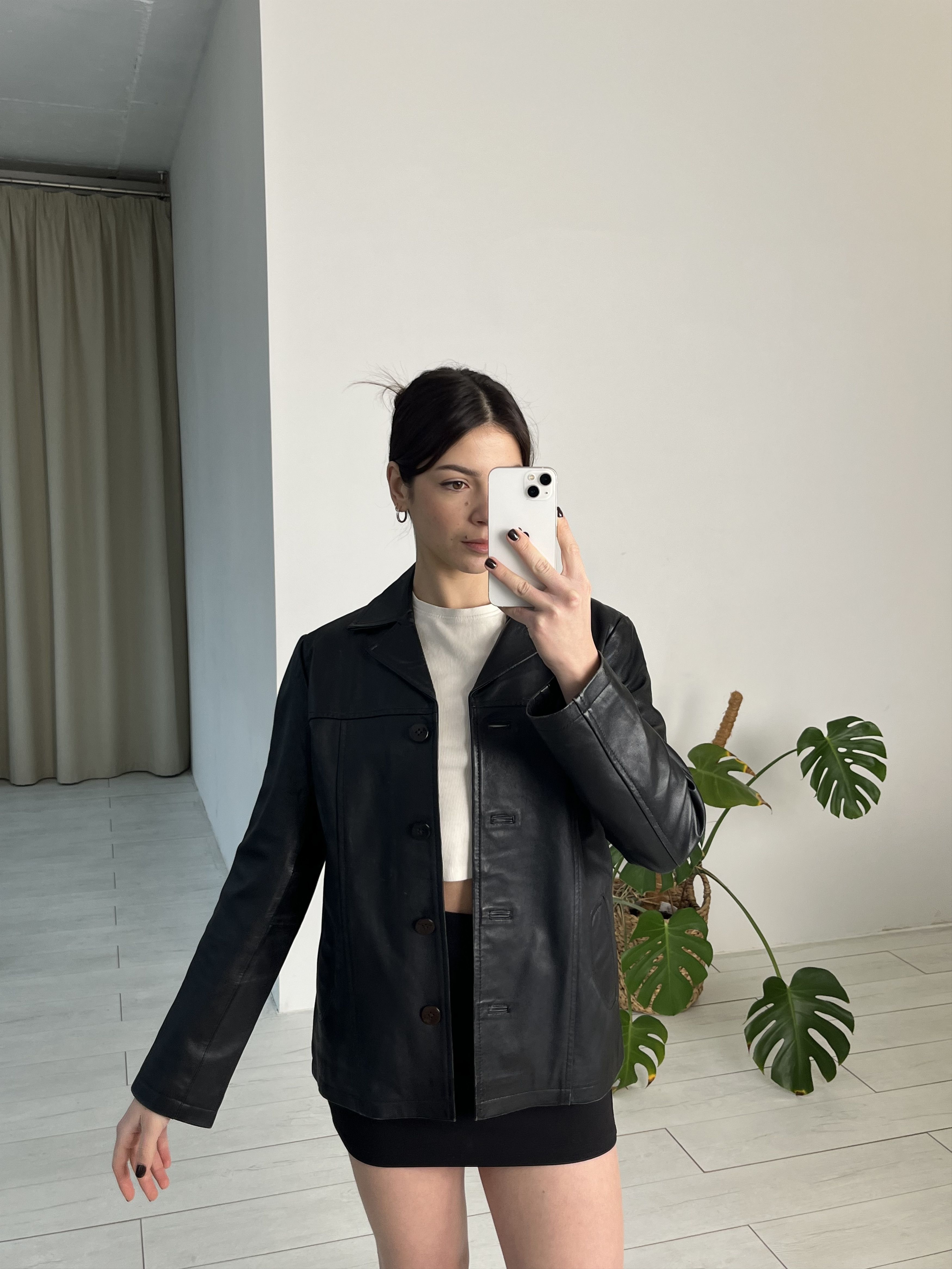 retro classic vintage genuine soft leather blazer jacket