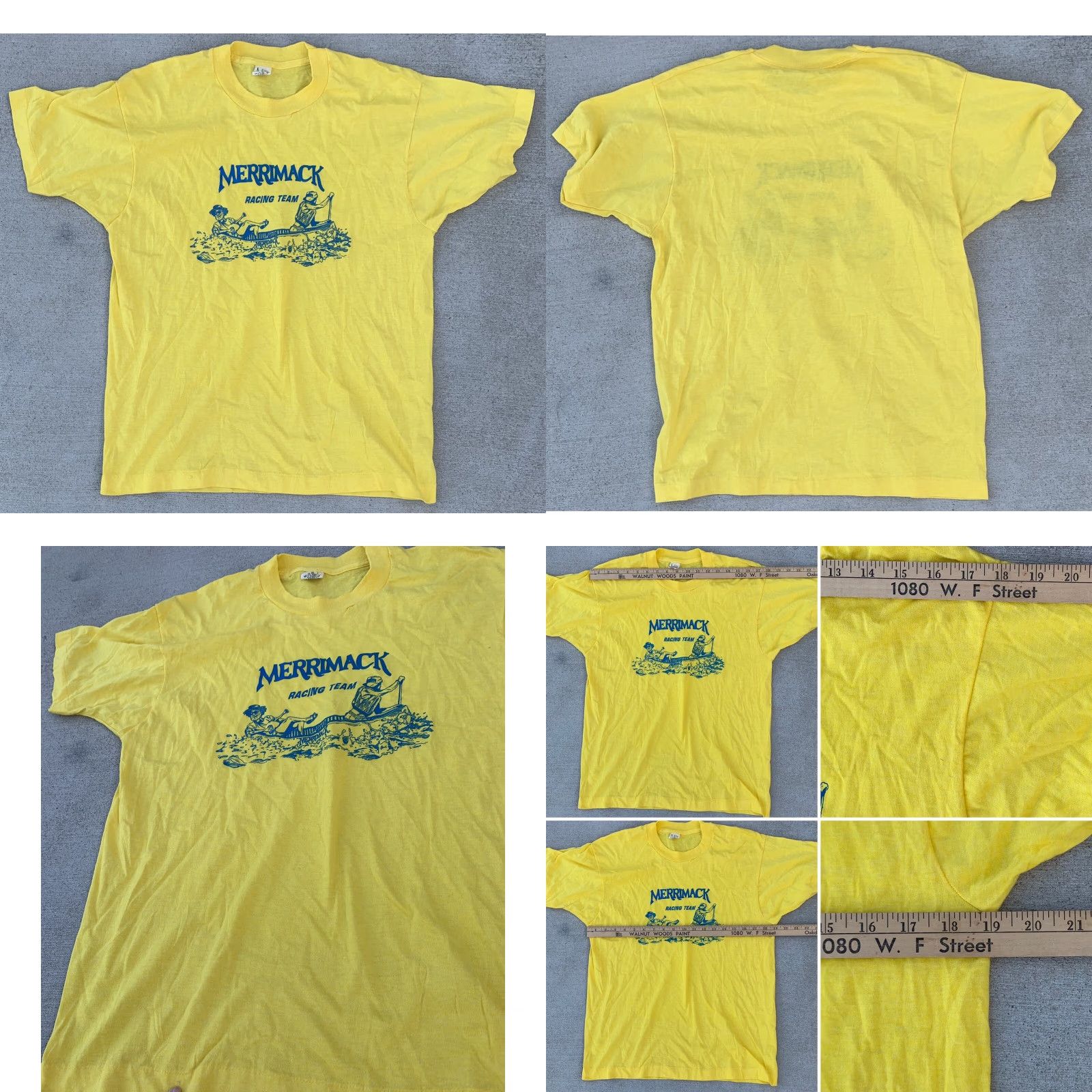 Vintage VINTAGE Merrimack Racing Team T-Shirt Merrimack Canoe Co Short Sleeve Crew Neck Size L Yellow 80s Men Shirt Size US L / EU 52-54 / 3 - 8 Thumbnail