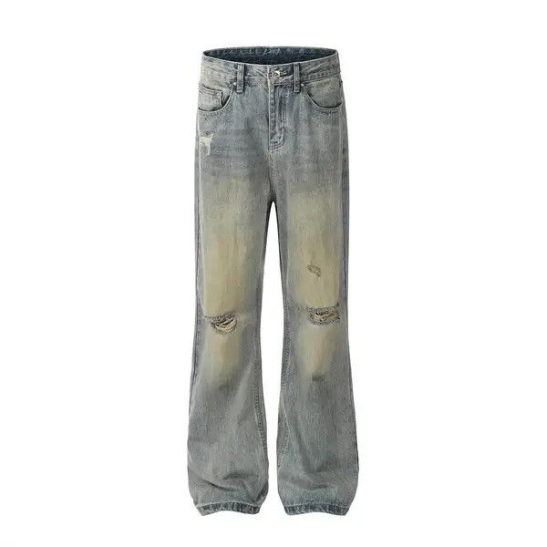 VIBE Men's punk distressed loose casual flared ripped jeans Size US 32 / EU 48 - 1 Thumbnail
