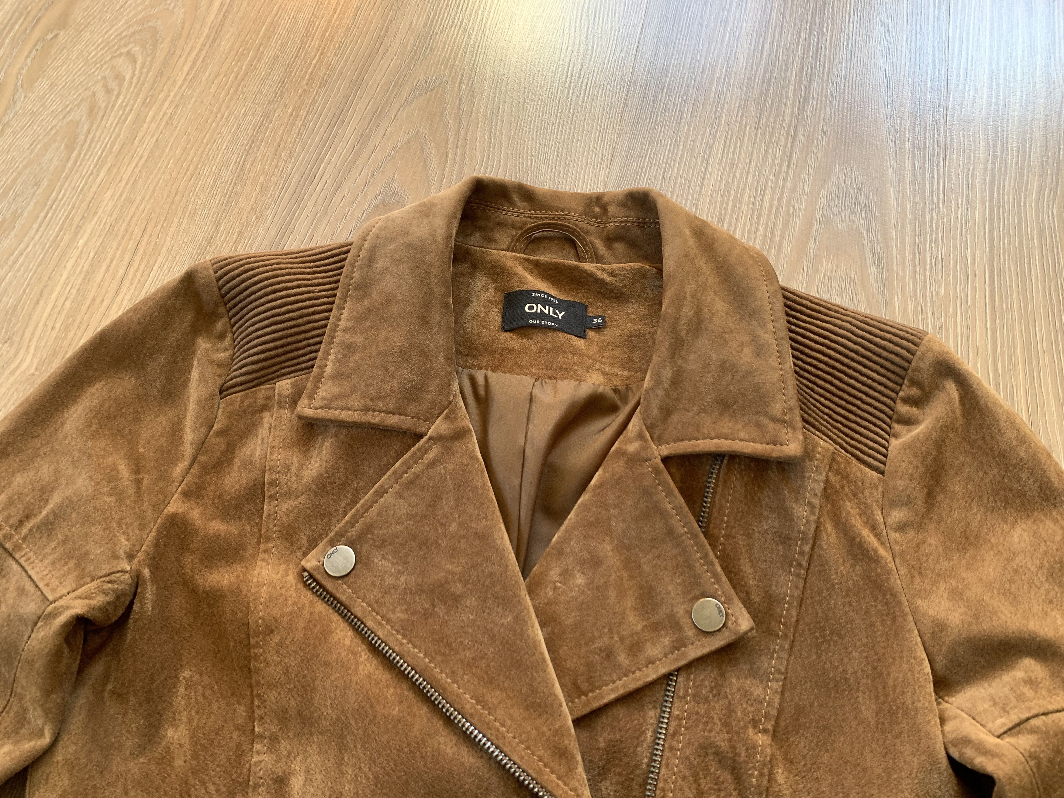 Other Only Suede Brown Leather Biker Jacket Size S / US 4 / IT 40 - 5 Thumbnail