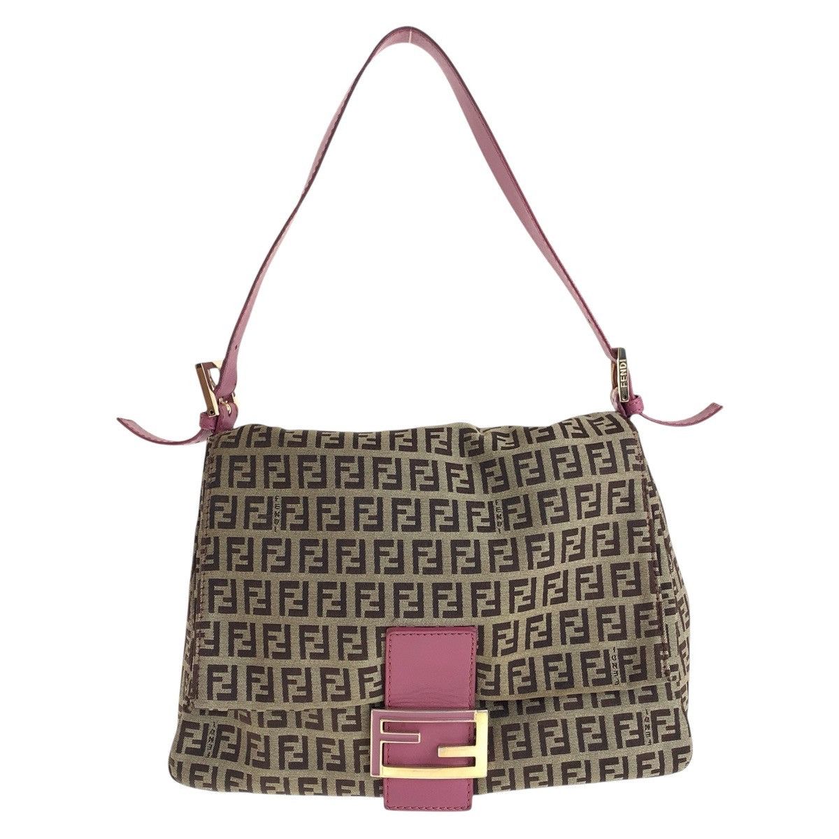 Fendi Fendi Canvas/leather Mamma Baguette Shoulder Bag Zucchino Canvas Shoulder Bag in Brown, Women's