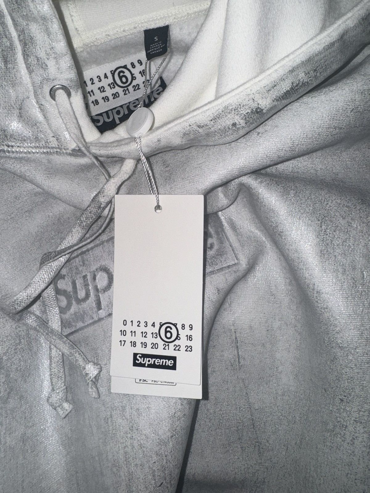 Maison Margiela × Supreme MM6 Maison Margiela Foil Box Logo Hooded Sweatshirt Size US S / EU 44-46 / 1 - 6 Thumbnail