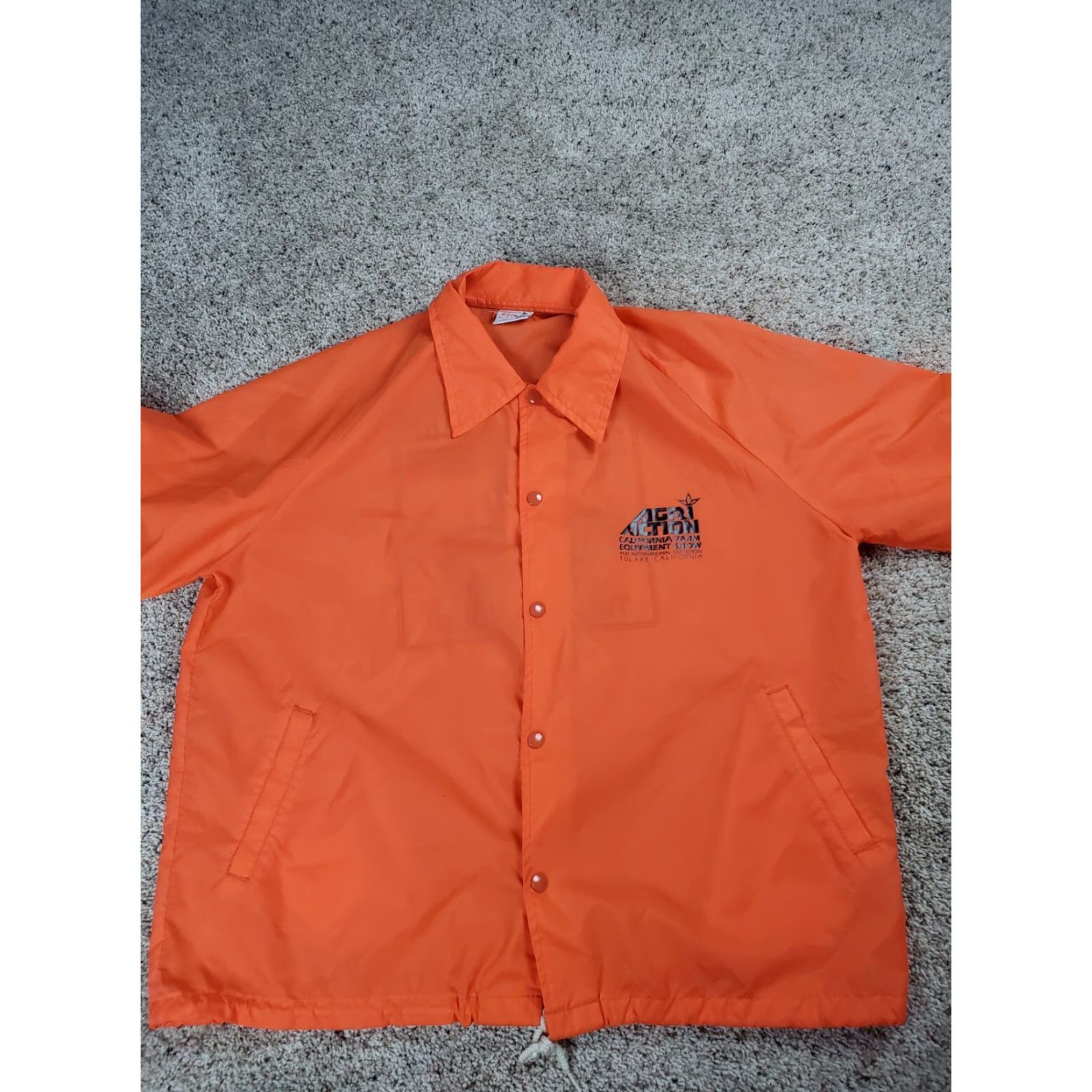 TaylorMade VINTAGE Taylor Made Windbreaker Jacket Mens L Orange 70s Tulare Ca Ag Show Nylon Sportswear/Beach Size US L / EU 52-54 / 3 - 7 Thumbnail
