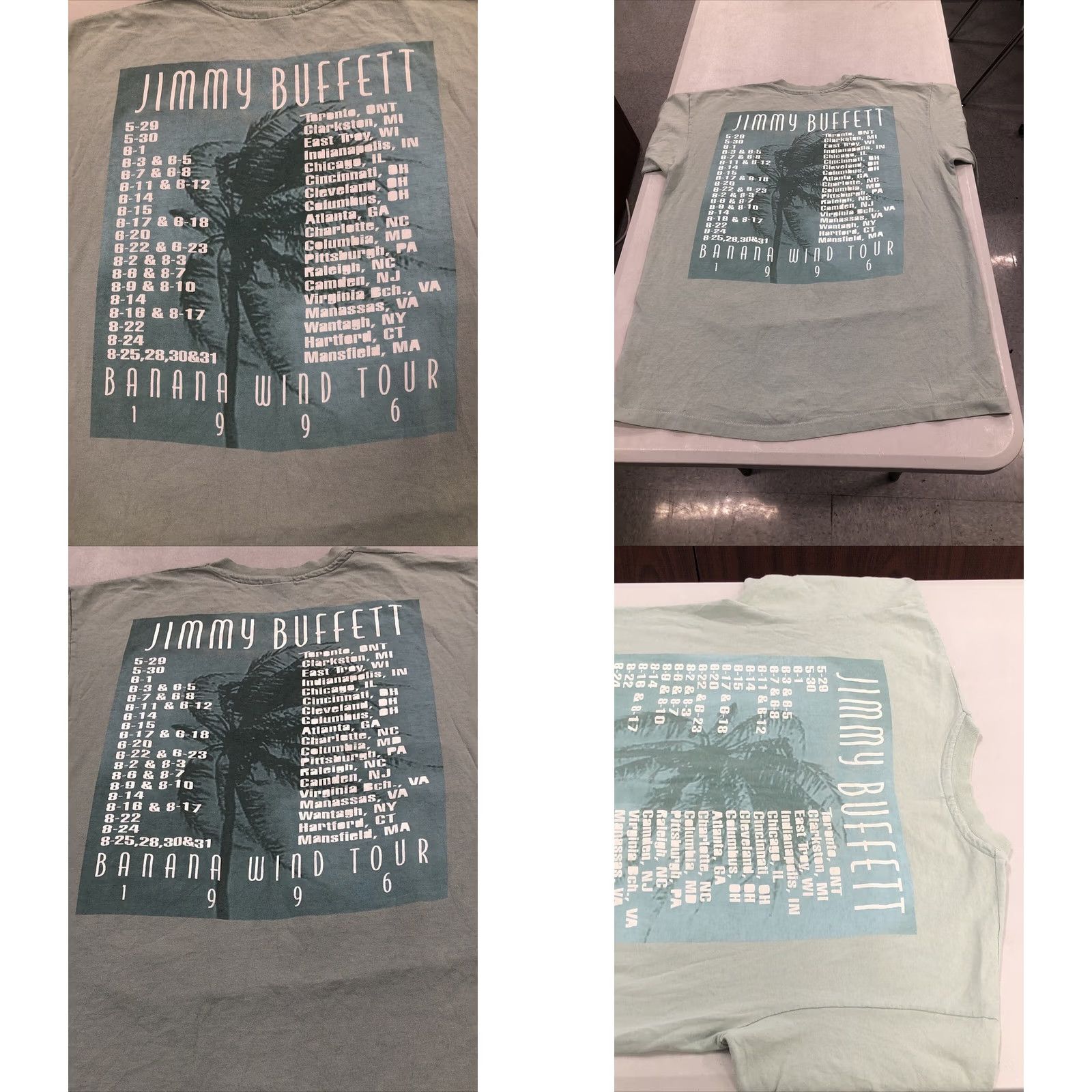 Anvil VINTAGE JIMMY BUFFETT BANANA WIND 1996 CONCERT SHIRT L Unisex Adults T-Shirt Green Front & Back Graphics Mens Size US L / EU 52-54 / 3 - 8 Thumbnail