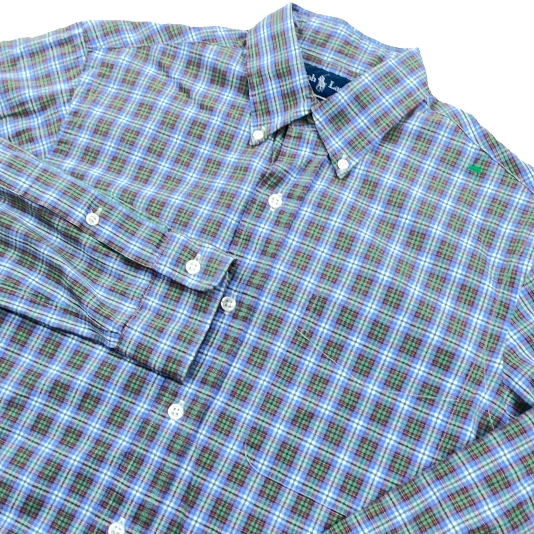 Ralph Lauren Ralph Lauren Shirt Men S Blue Green Button Up Custom Fit Tartan Plaid Poplin Size US S / EU 44-46 / 1 - 3 Thumbnail