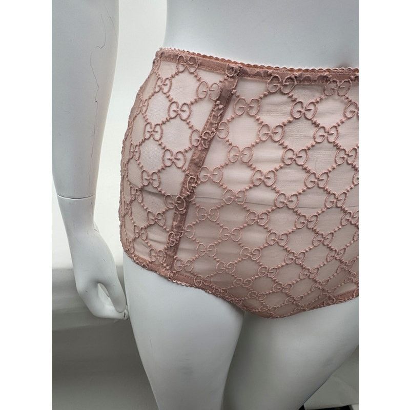 Gucci Gucci Blush Pink GG Logo Lace Lingerie Set Size S Size ONE SIZE - 6 Thumbnail