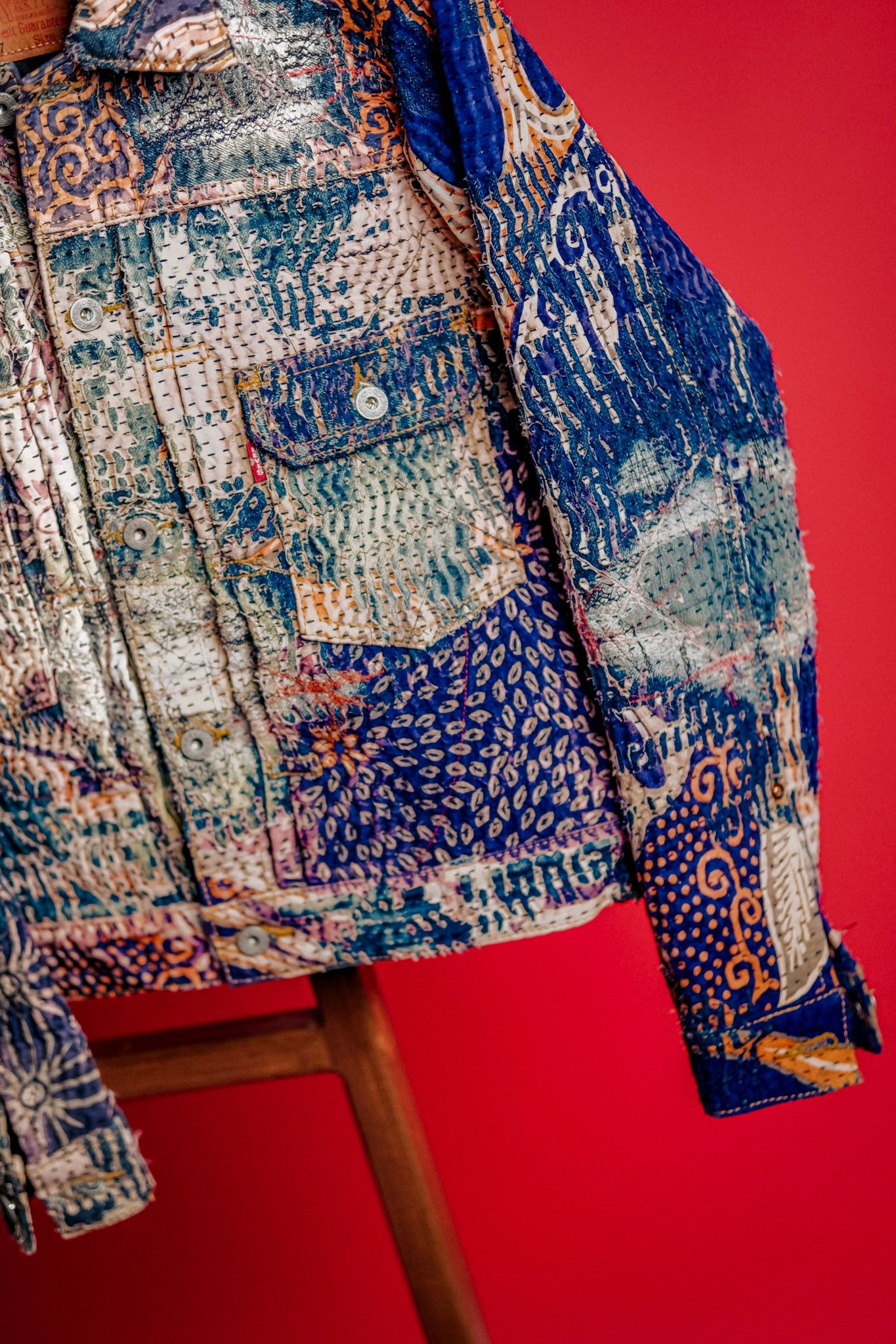 Levi's Levis 71507 Selvedge X Sashiko Boro Etnic Jacket Size US M / EU 48-50 / 2 - 11 Thumbnail