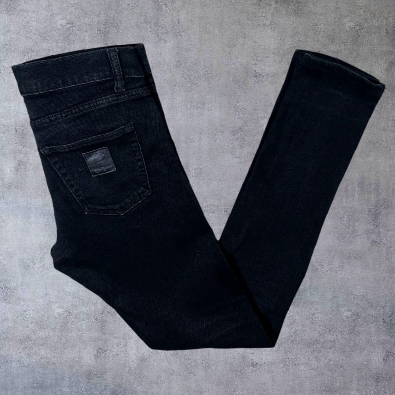 Carhartt Carhartt WIP Rebel Pant Black Skinny Fit Denim Jeans 28" x 32" Men Regular Zip Fly Logo 90s DC12 Size US 28 / EU 44 - 2 Thumbnail
