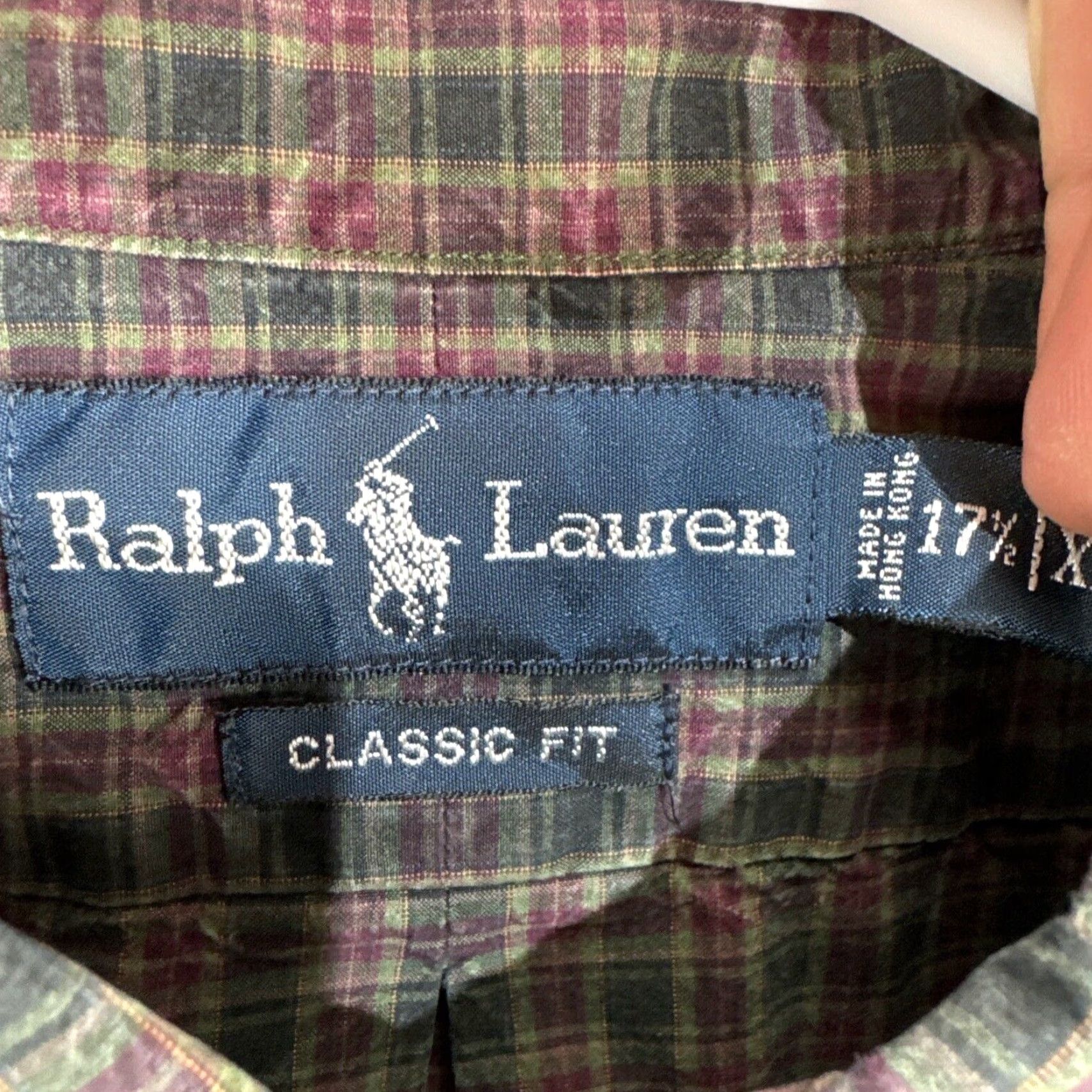 Polo Ralph Lauren VINTAGE Polo Ralph Lauren Mens Classic Fit Shirt XL Plaid Long Sleeve Button-Up Size US XL / EU 56 / 4 - 2 Thumbnail