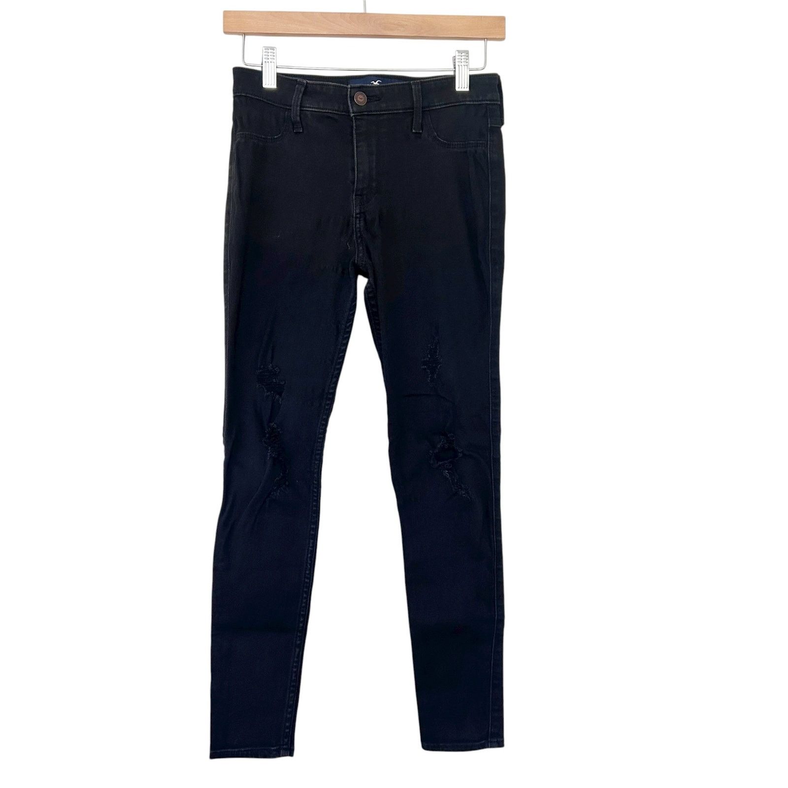 Hollister Hollister Black Mid Rise Jean Legging Jeans Sz 26 Size 26" / US 2 / IT 38 - 1 Thumbnail