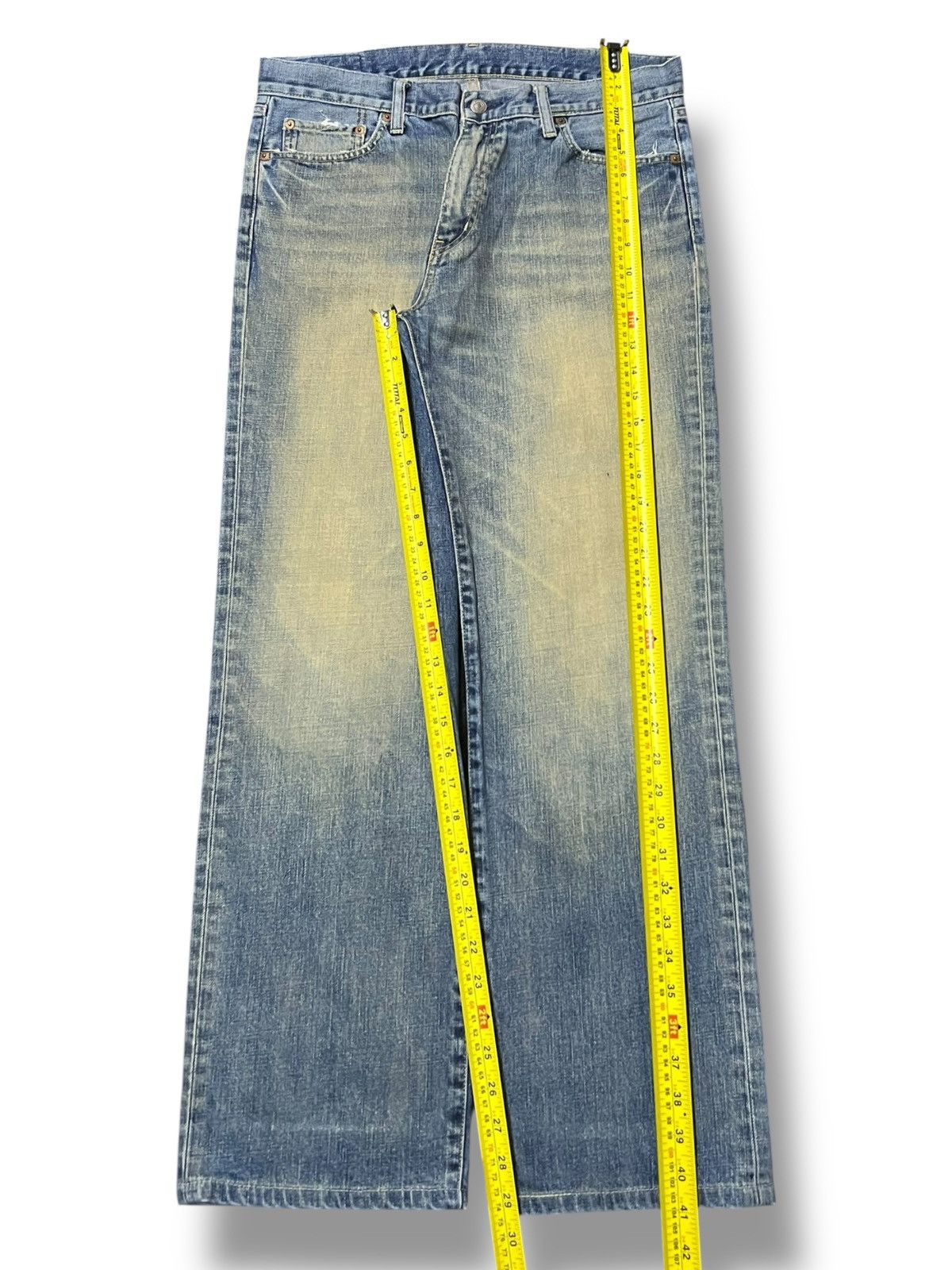 Uniqlo Loose Uniqlo S-002 Vintage Japan - Faded Mud Wash Jeans Size US 35 - 15 Thumbnail