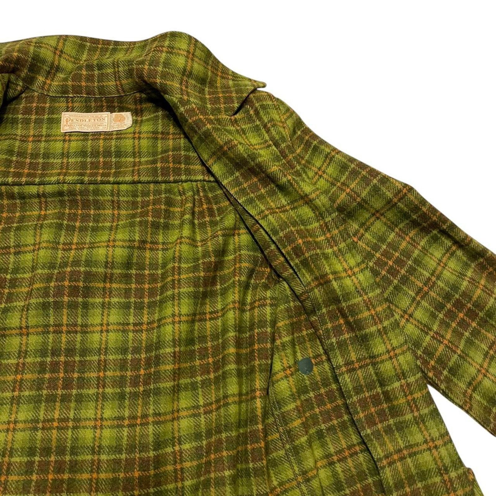 Pendleton RARE VTG 1950s Pendleton Womens 49er Green Plaid Wool Jacket Size L / US 10 / IT 46 - 8 Thumbnail