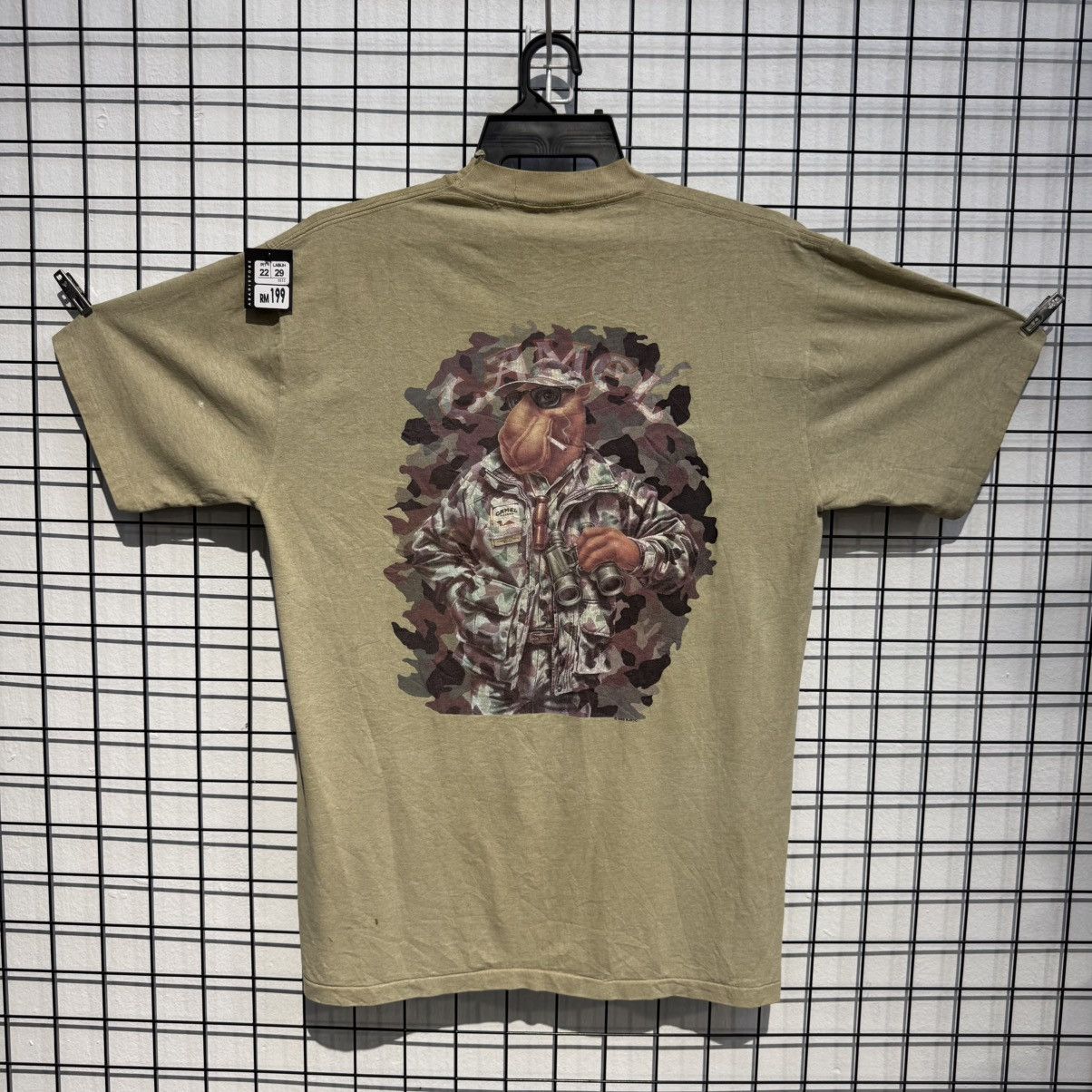 VINTAGE 1992 Camel Cigarettes Military camo Pocket Tee