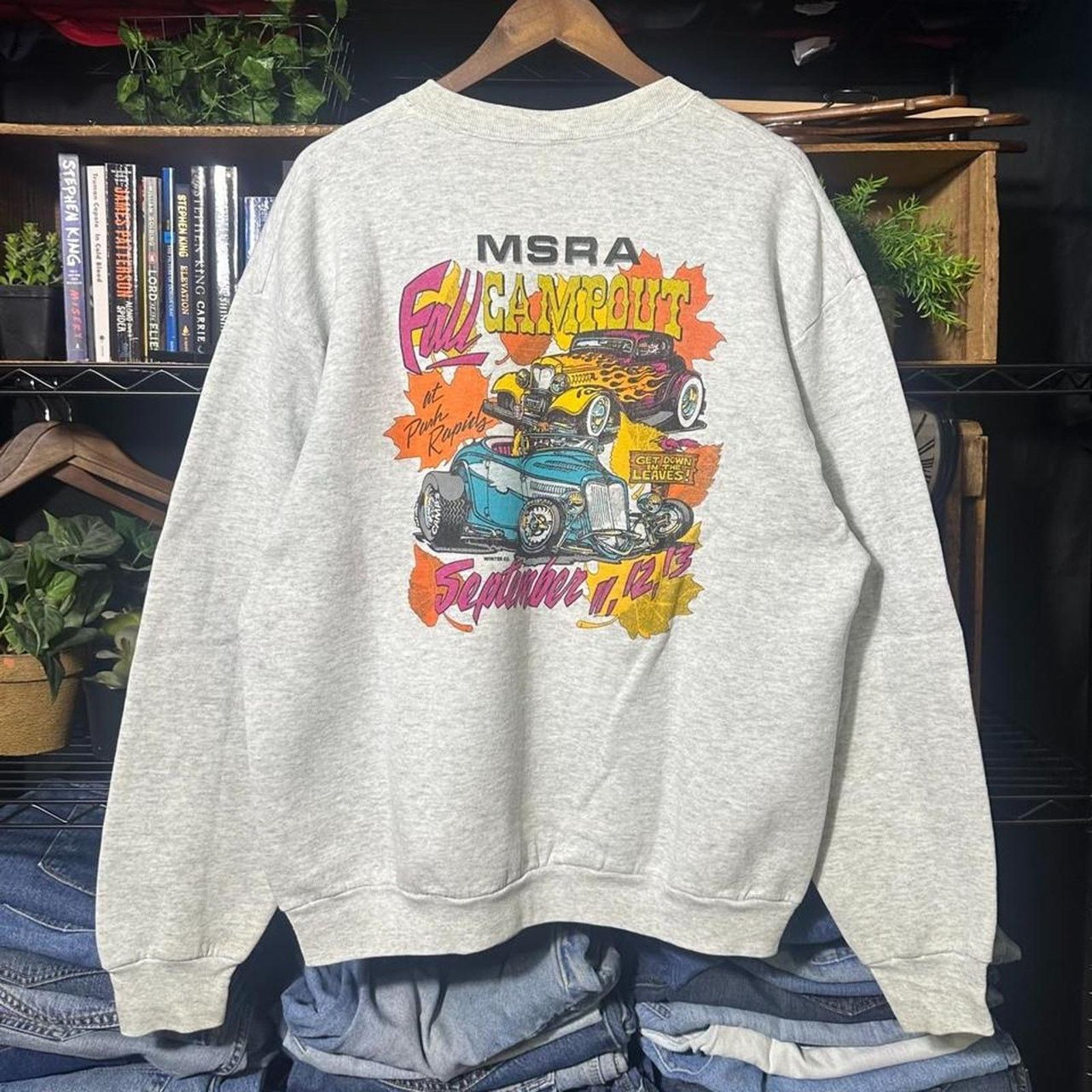 Fruit Of The Loom Vintage 90s Hot Rod Car Show Crewneck Grey Men XL Sweatshirt Size US XL / EU 56 / 4 - 3 Thumbnail
