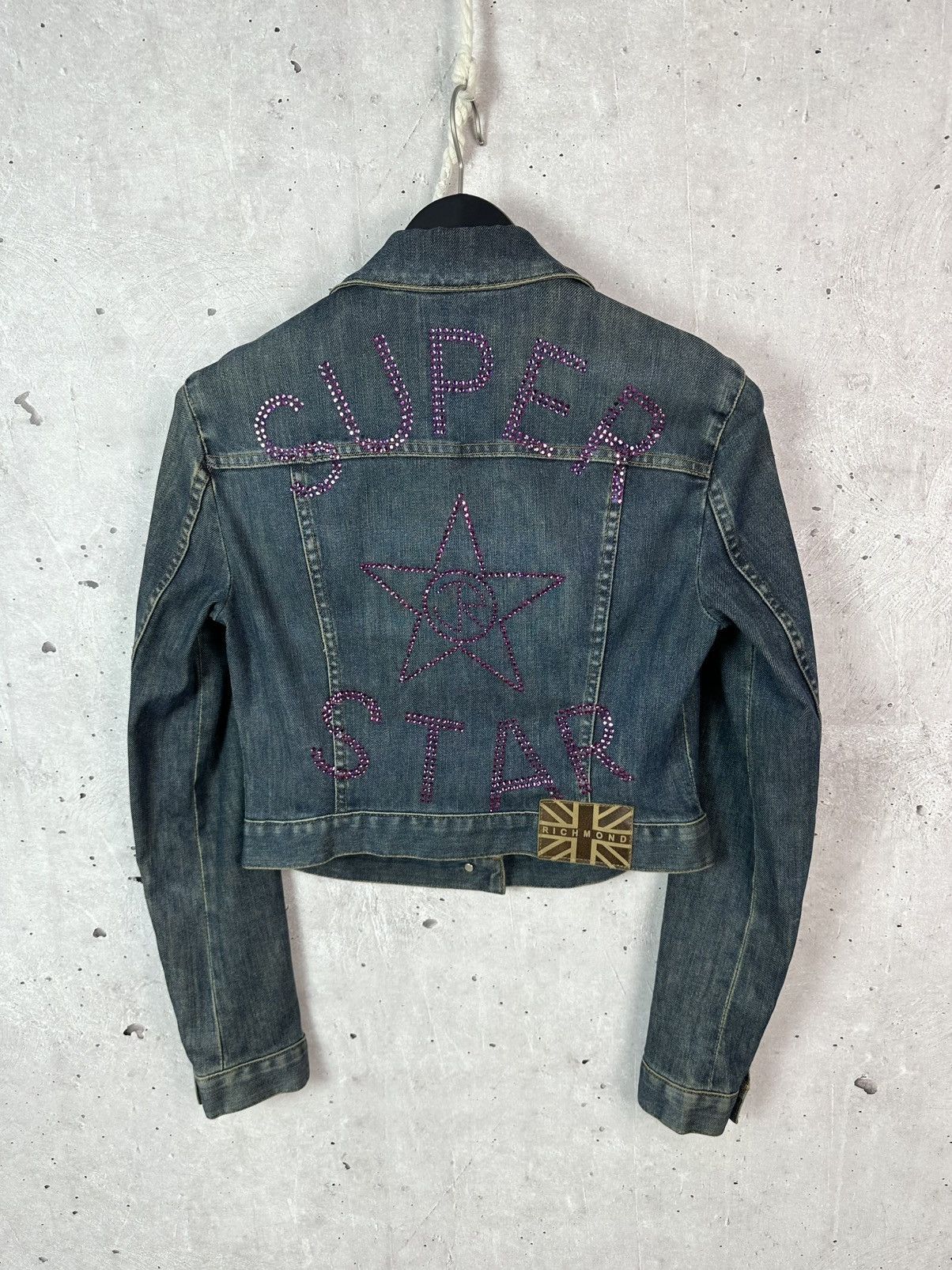 John Richmond Vintage Richmond Sequin Logo Denim Women’s Jacket Size S / US 4 / IT 40 - 1 Thumbnail