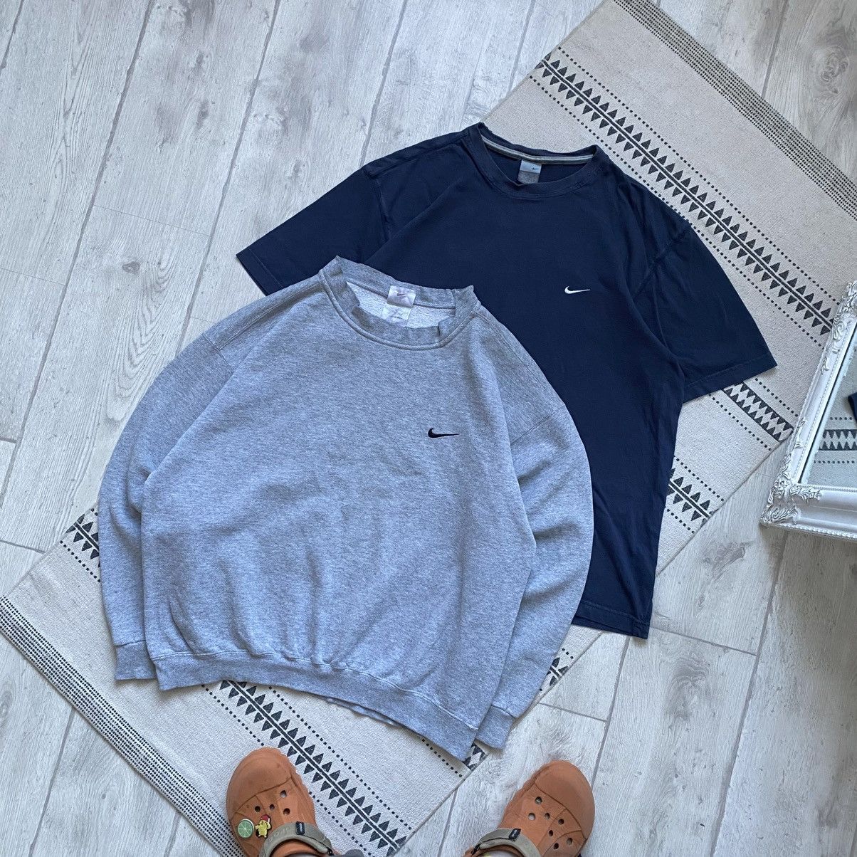 Nike Bundle Vintage 90s Nike boxy cropp sweatshirt x T-shirt Y2K Size US L / EU 52-54 / 3 - 1 Thumbnail