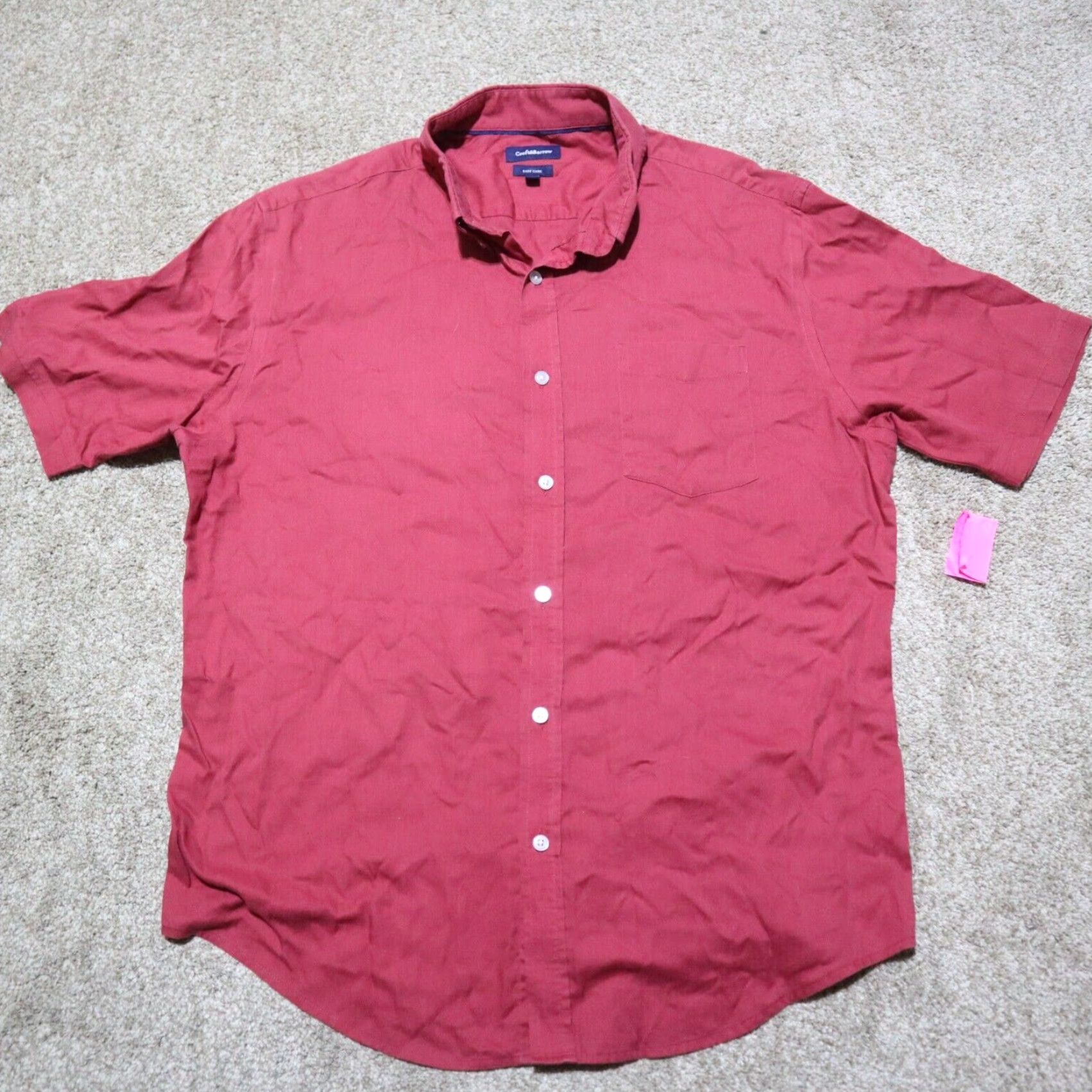Croft & Barrow VINTAGE Croft & Barrow Men’s Short Sleeve Button-Up Shirt Adult Large Red Casual Cotton Blend Size US L / EU 52-54 / 3 - 2 Thumbnail