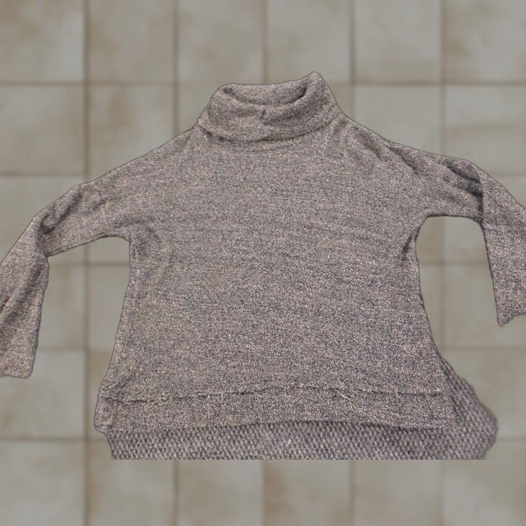Madewell Madewell Sweater Womens XS Gray Turtleneck Pullover Regular Long Sleeve Lightweight Cotton Silk Embroidered Knit Classic Pullover Size XS / US 0-2 / IT 36-38 - 1 Thumbnail