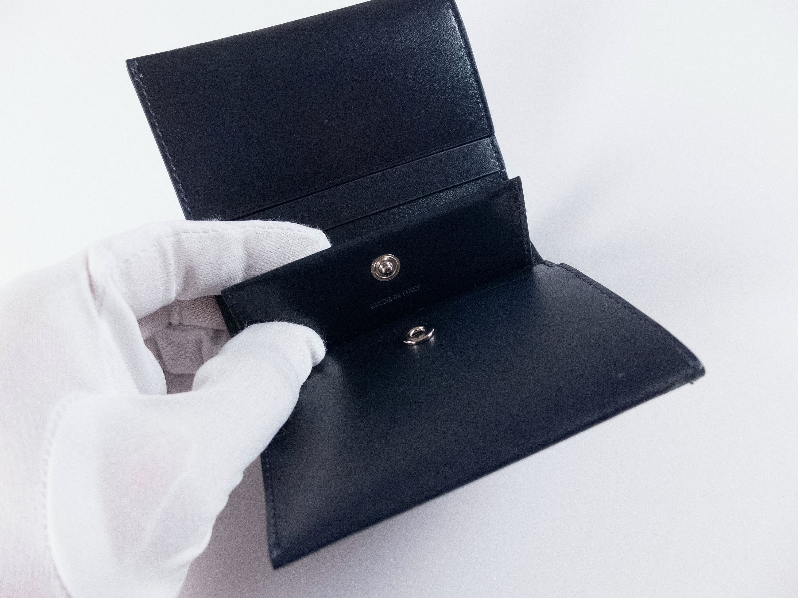 Paul Smith PAUL SMITH navy blue compact leather bifold wallet w stripe Size ONE SIZE - 7 Thumbnail