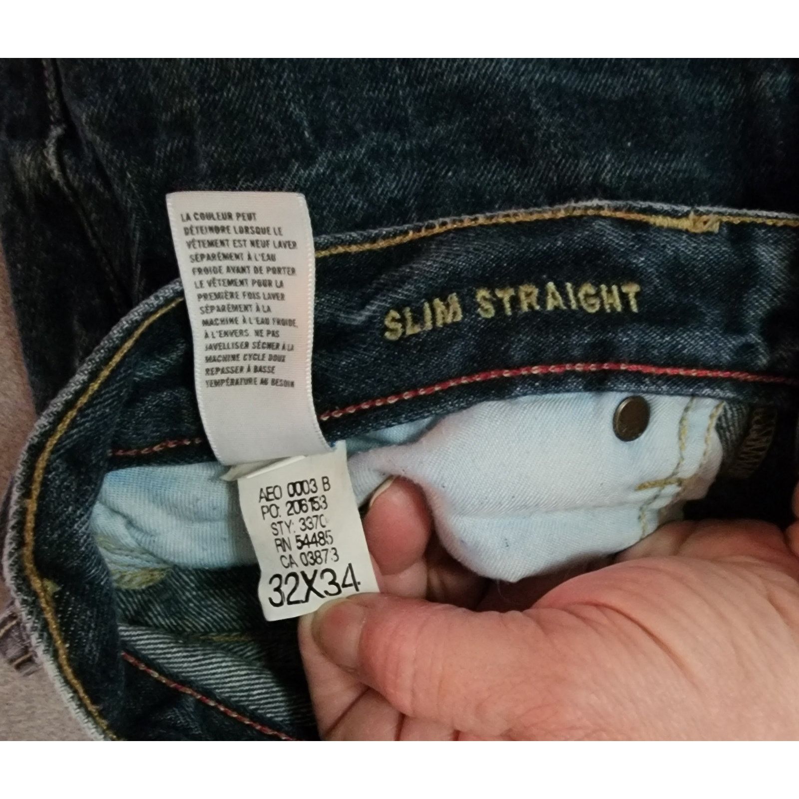 American Eagle Outfitters American Eagle AirFlex+ Slim Straight Blue Jeans 32X34 Size US 32 / EU 48 - 4 Thumbnail