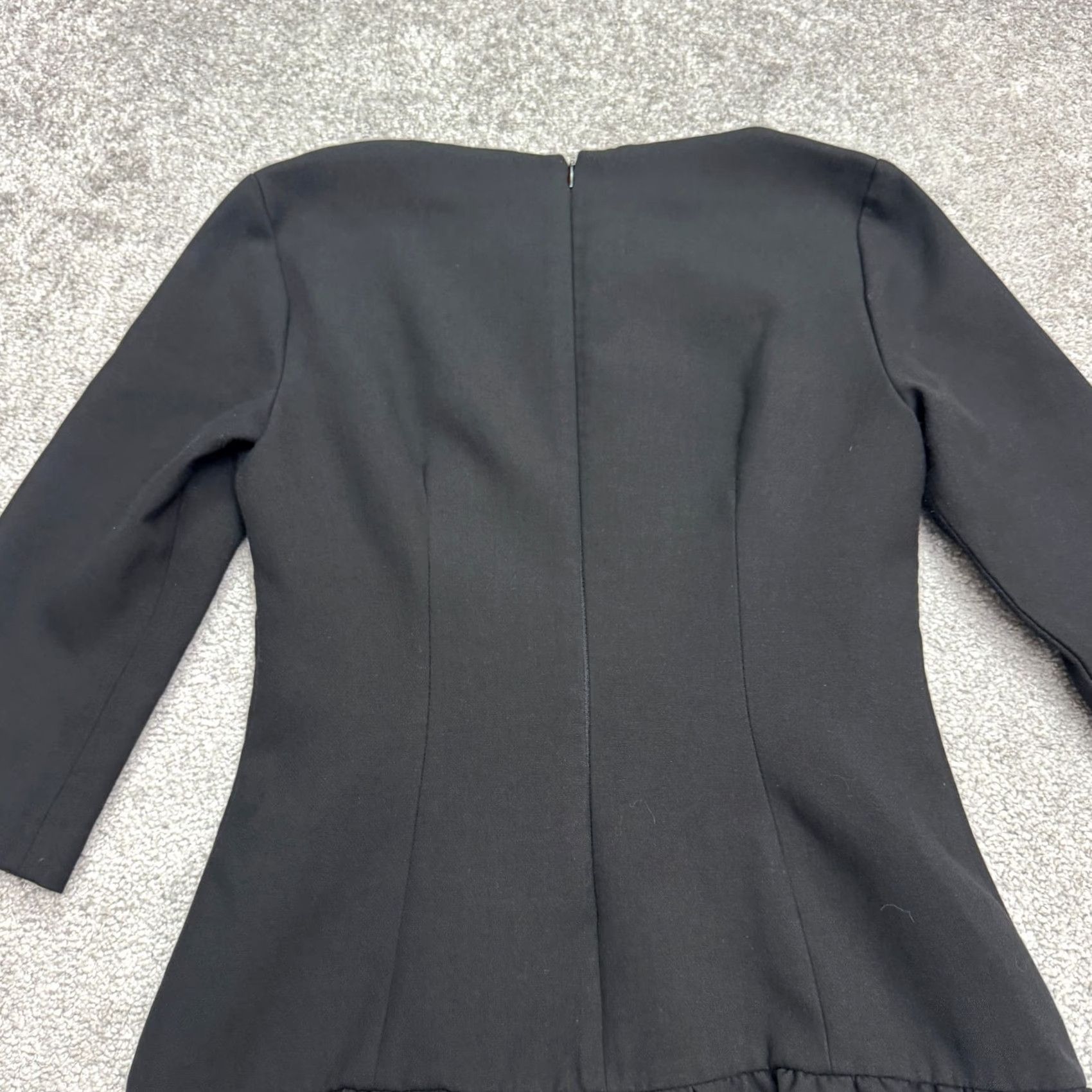 Zara Zara Dress Womens Medium Black A-Line 3/4 Sleeve Ruffle Hem Knee Length Size M / US 6-8 / IT 42-44 - 3 Thumbnail